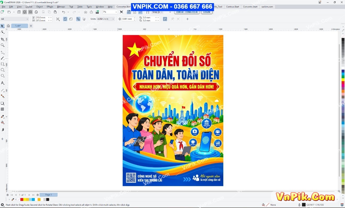Poster tuyên truyền về chủ đề Chuyển đổi số quốc gia (ngày 10 tháng 10) 78443