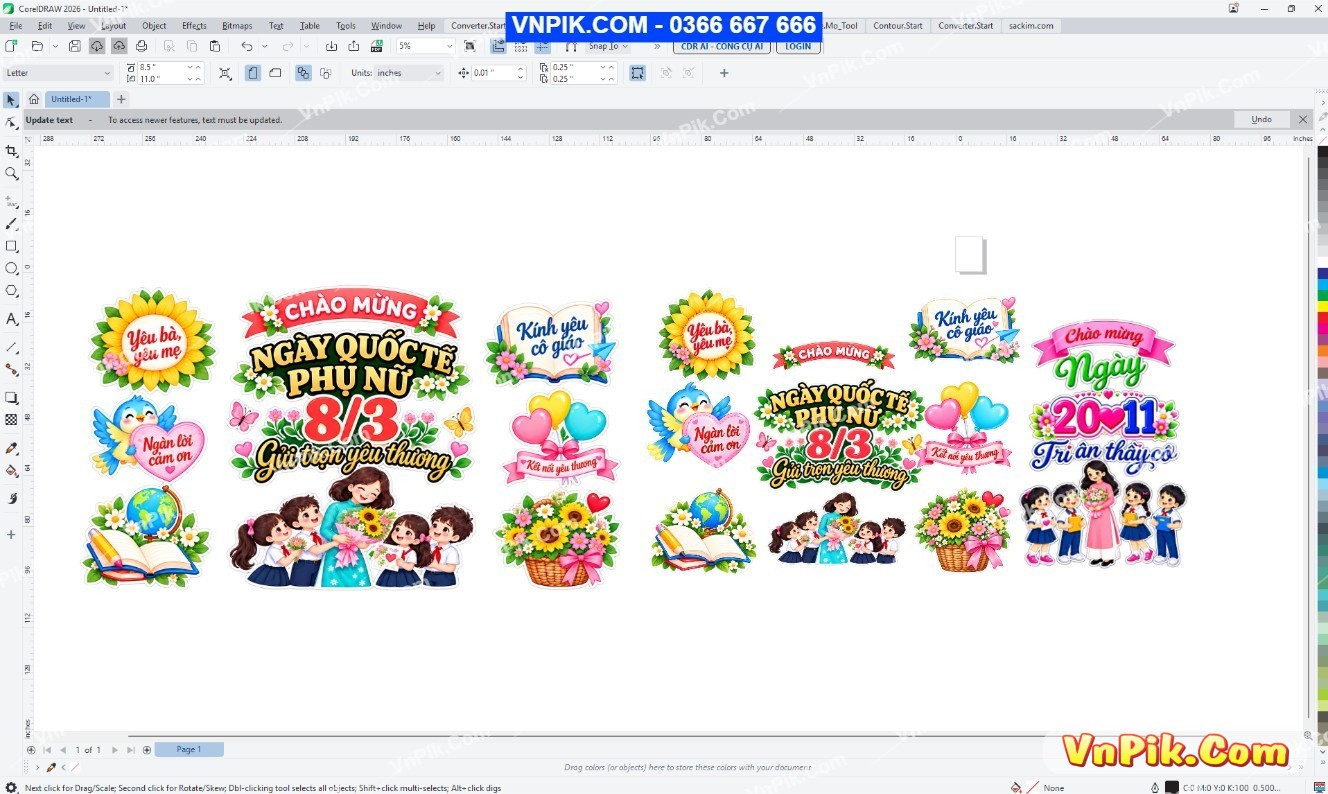 Set trang trí bảng ngày 20 tháng 11 Tri ân thầy cô 78433