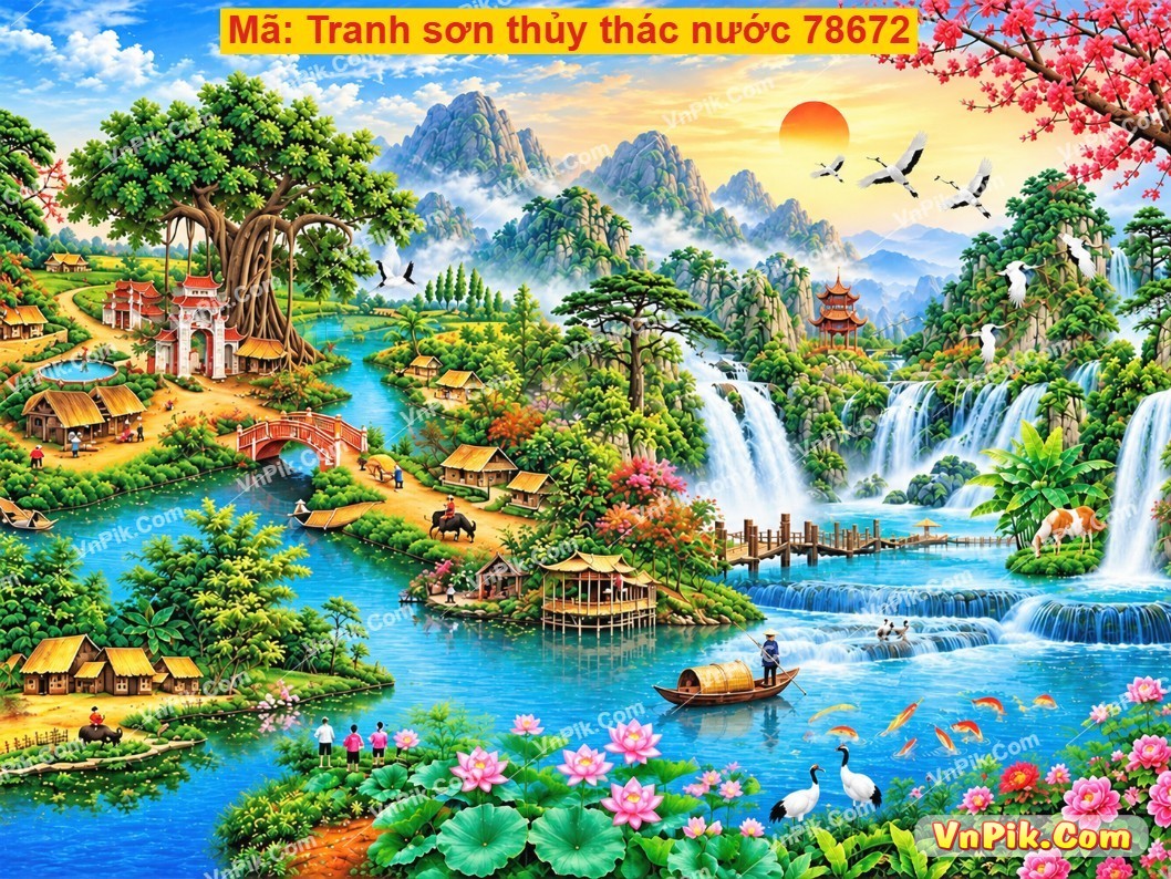 Tranh sơn thủy thác nước 78672