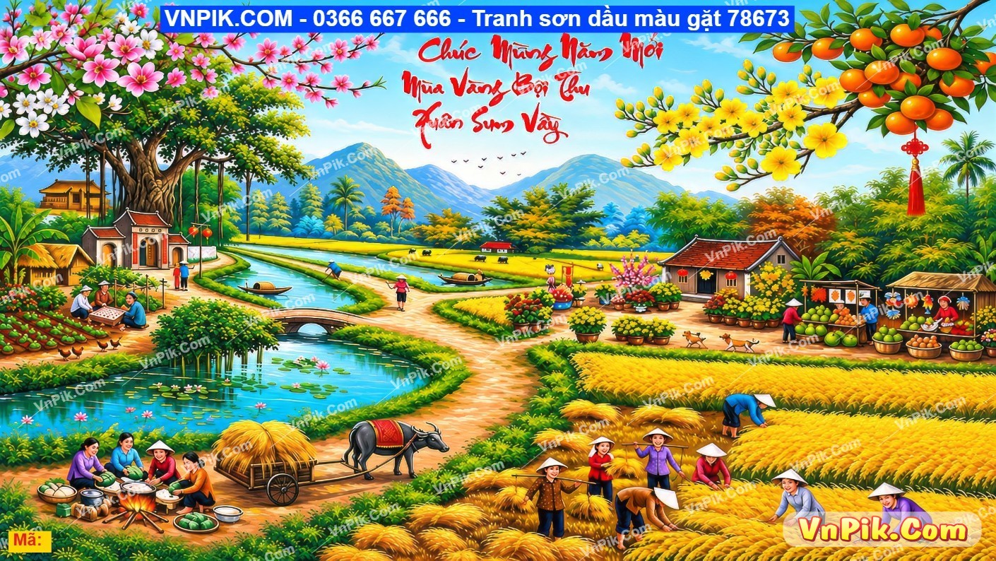 Tranh sơn dầu mùa gặt 78673