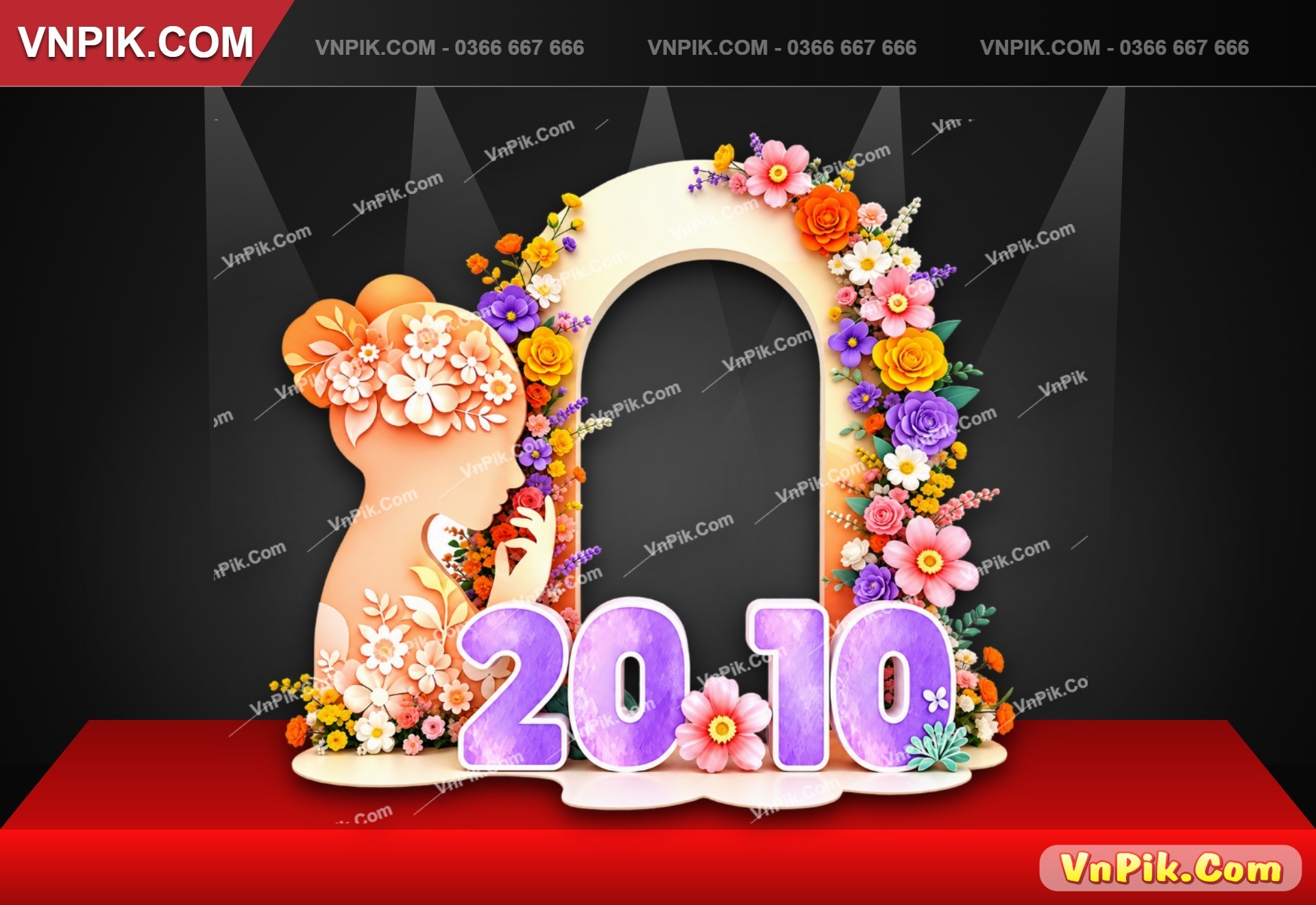 Backdrop checkin kỷ niệm 96 năm Ngày thành lập Hội Liên hiệp Phụ nữ Việt Nam 20 tháng 10 mã 78674