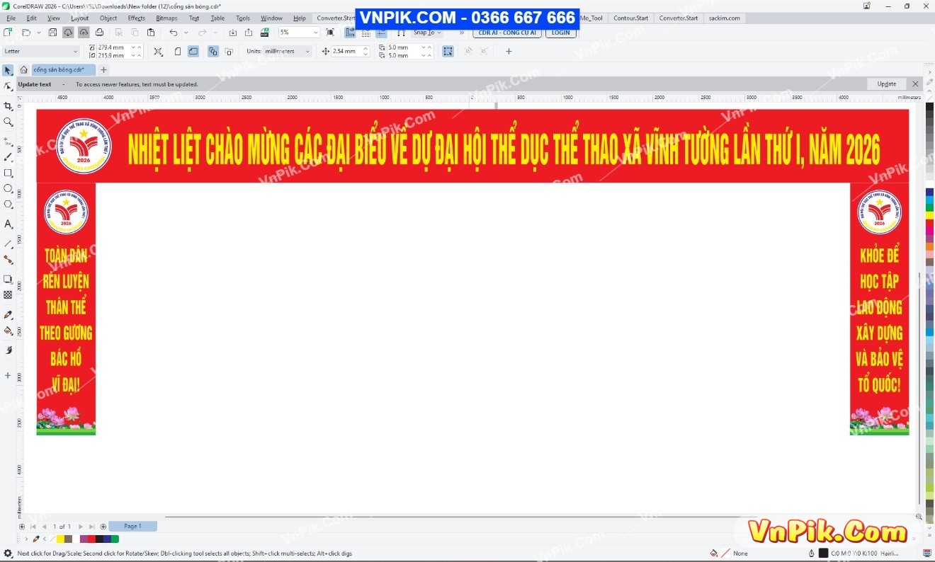 Cổng sự kiện phục vụ Đại hội Thể dục Thể thao xã Vĩnh Tường lần thứ I, năm 2026 - 78428