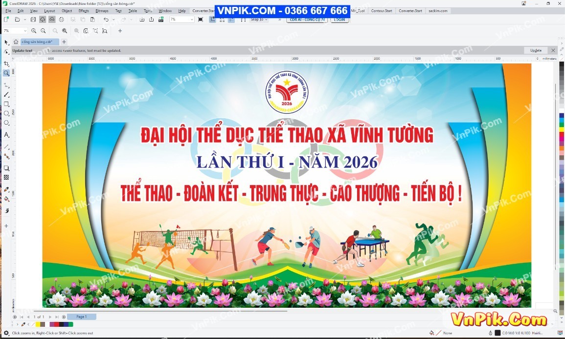 Backdrop "Đại hội Thể dục Thể thao xã Vĩnh Tường lần thứ I - Năm 2026" - 78429