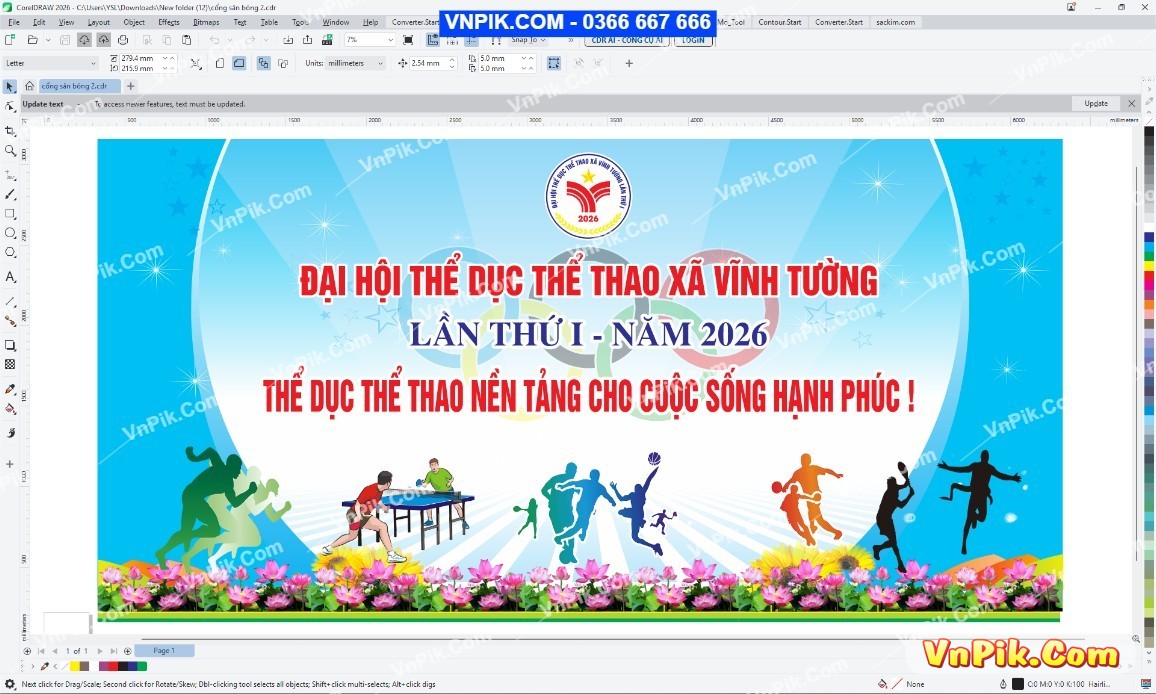 Backdrop "Đại hội Thể dục Thể thao xã Vĩnh Tường lần thứ I - Năm 2026" - 78430