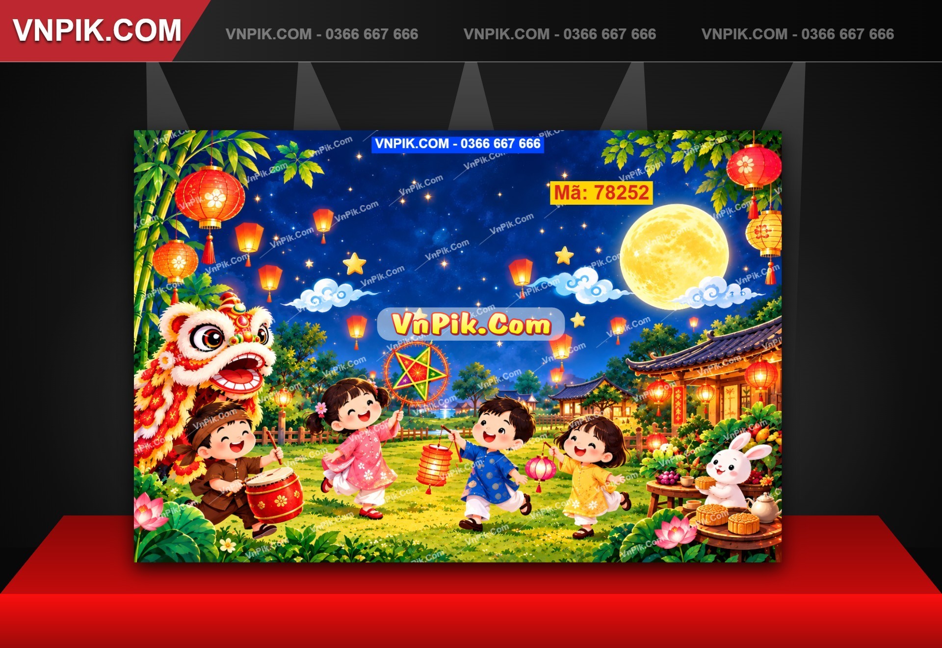 Phông nền đêm hội trăng rằm mã 78252