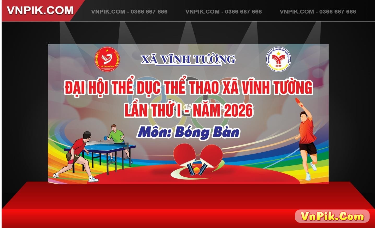 đại hội thể dục thể thao xã vĩnh tường môn bóng bàn 2026 lần thứ 1