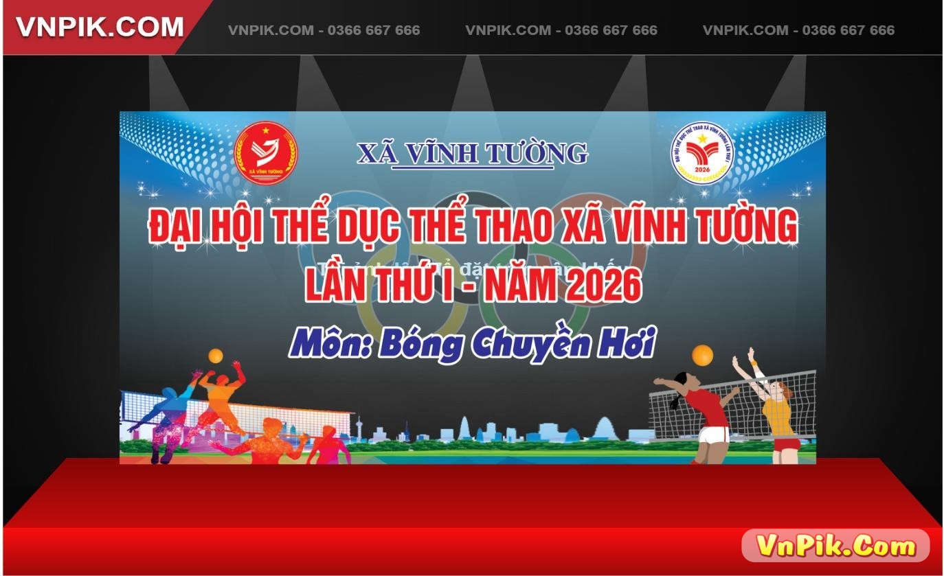 đại hội thể dục thể thao xã vĩnh tường môn bóng chuyền hơi 2026 lần thứ 1