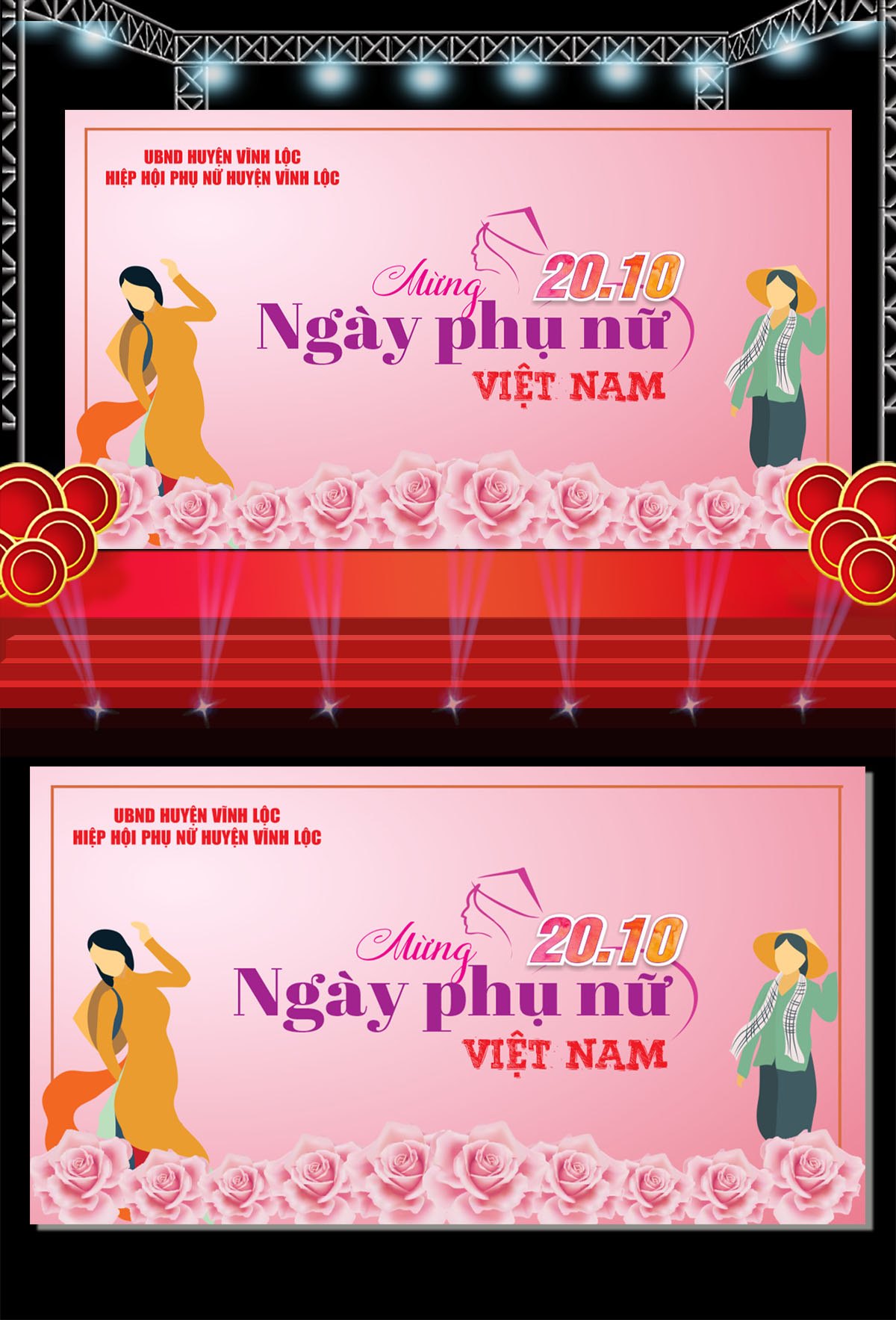 Mẫu Phông Nền Ngày Phụ Nữ Việt Nam 20 Tháng 10 File Corel Mẫu 02