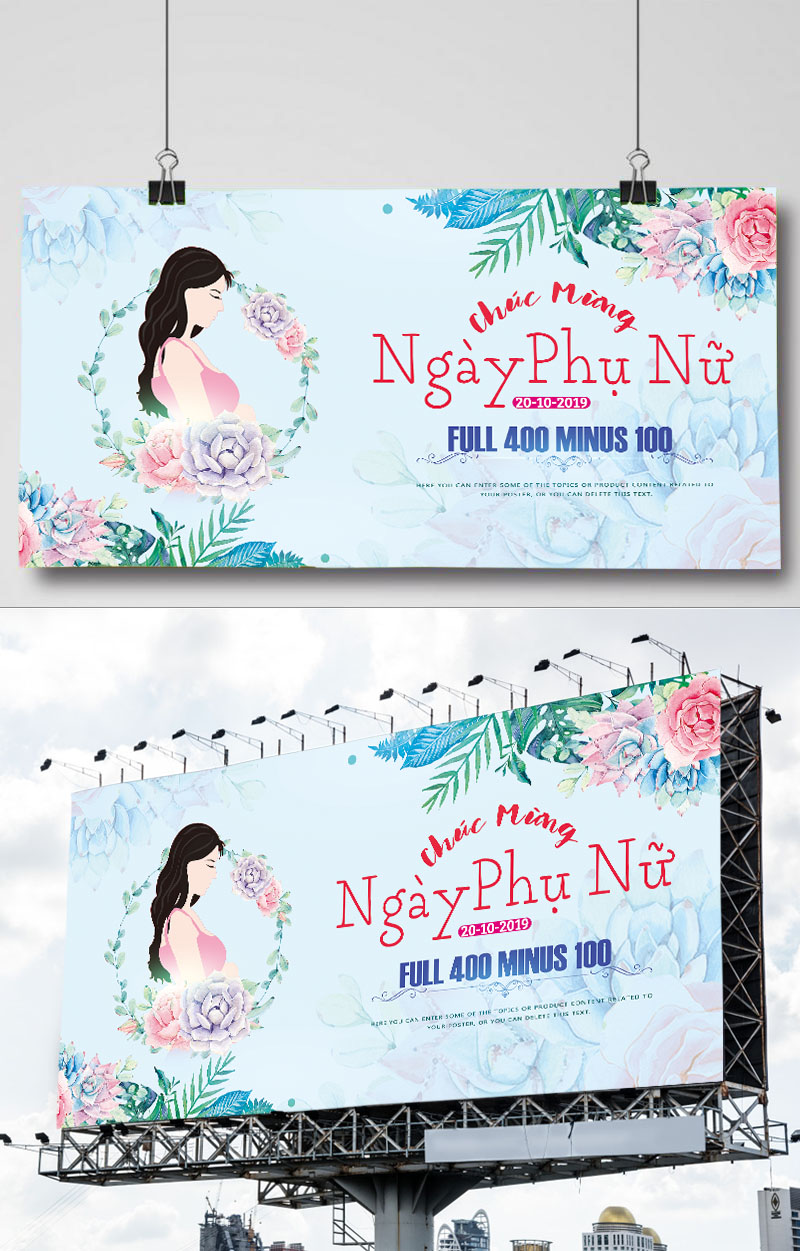 Mẫu Phông Nền Ngày Phụ Nữ Việt Nam 20 Tháng 10 File Corel Mẫu 04