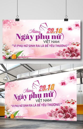Mẫu Phông Nền Ngày Phụ Nữ Việt Nam 20 Tháng 10 File Corel Mẫu 09