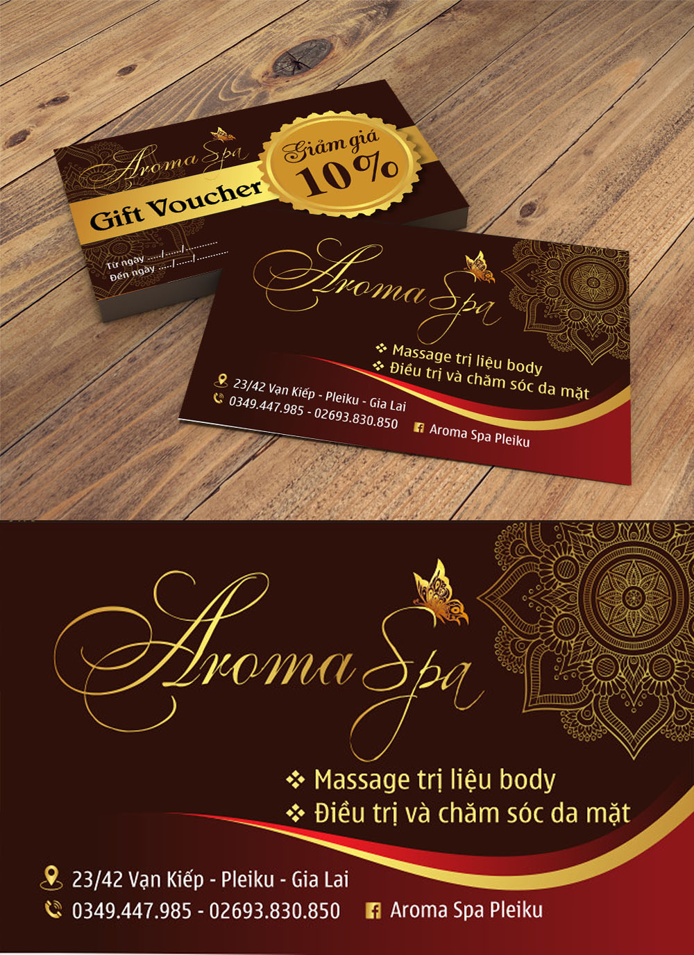 Mẫu voucher giảm giá aroma spa