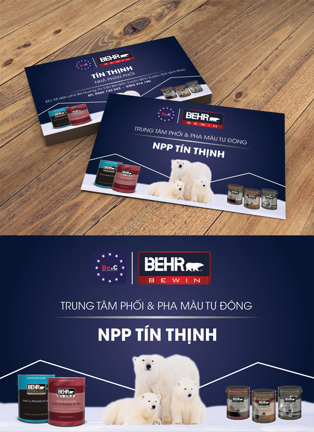 Mẫu danh thiếp nhà phân phối sơn behr