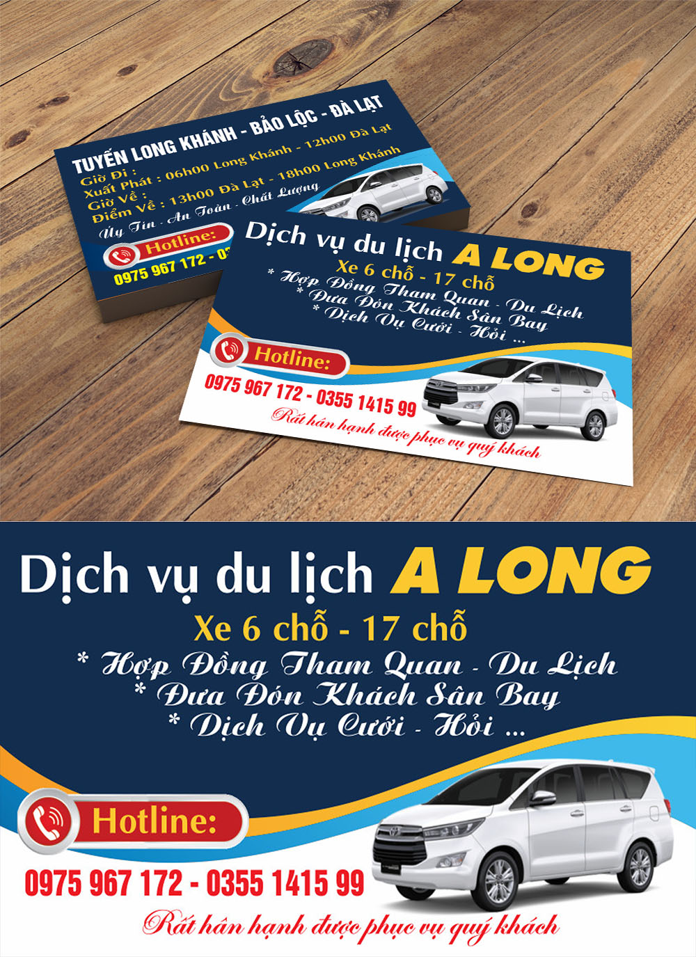 Mẫu namecard xe du lịch a long