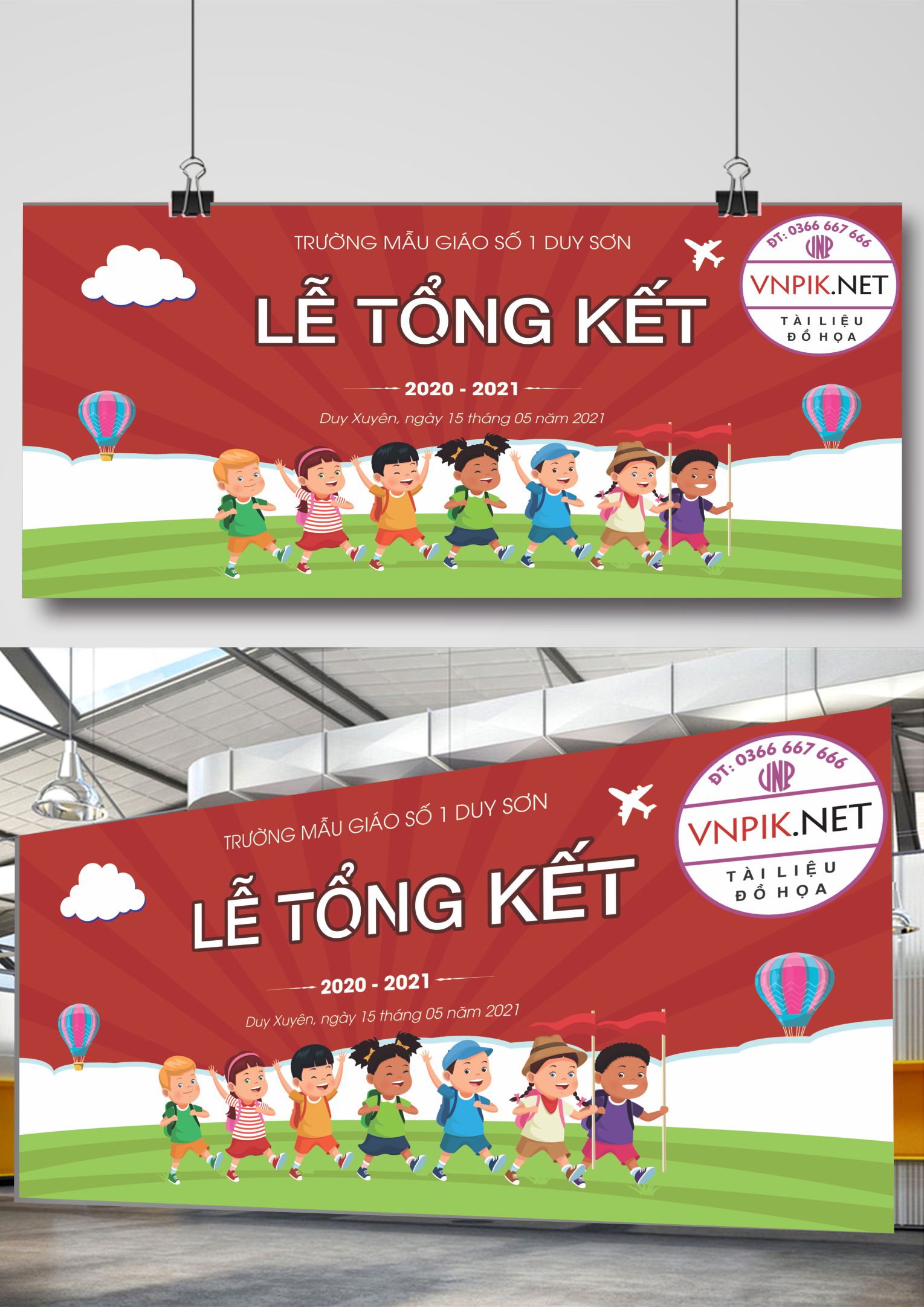 maket Lễ tổng kết trường mẫu giáo số 1 Duy Sơn file PDF & CDR