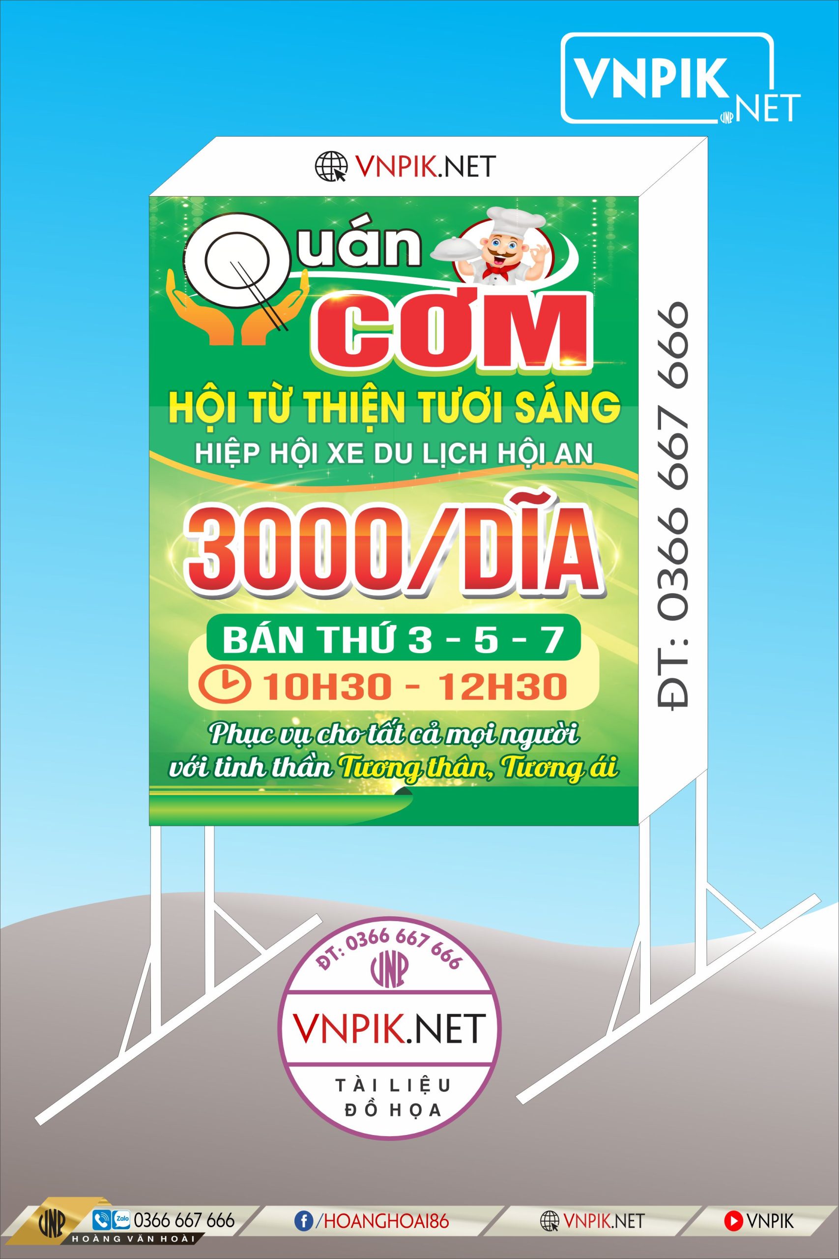 Mẫu biển quảng cáo quán cơm 3000/ dĩa