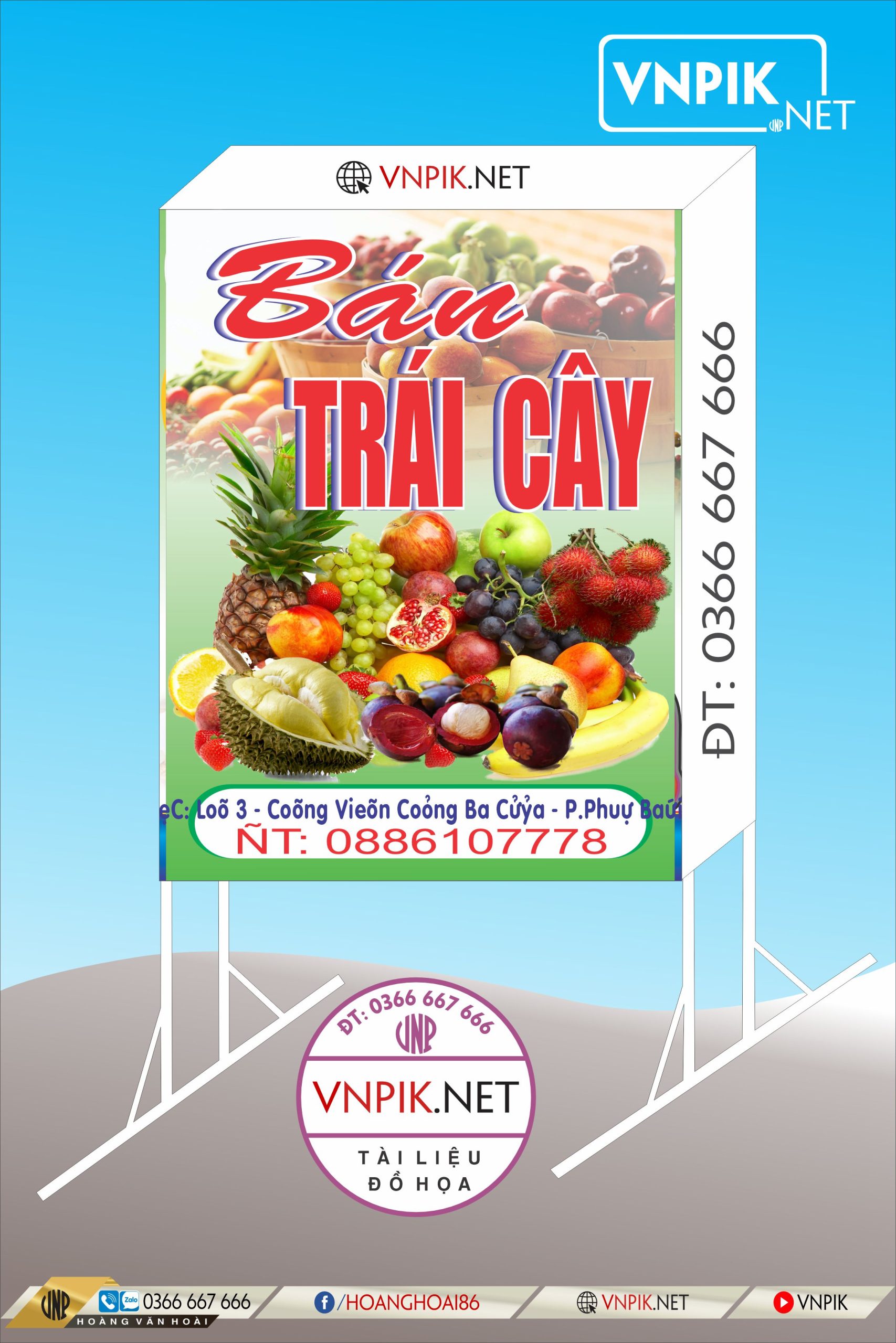 Mẫu biển Vậy bán trái cây file Corel X7