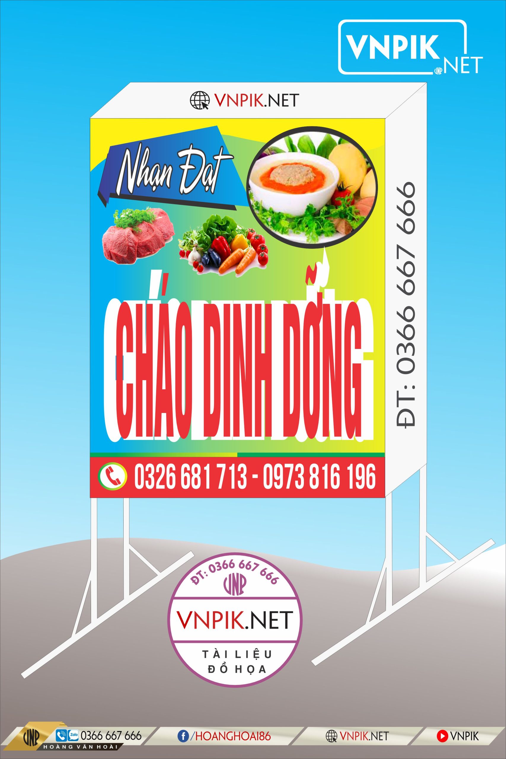 Mẫu biển quán cháo dinh dưỡng nhạn Đạt