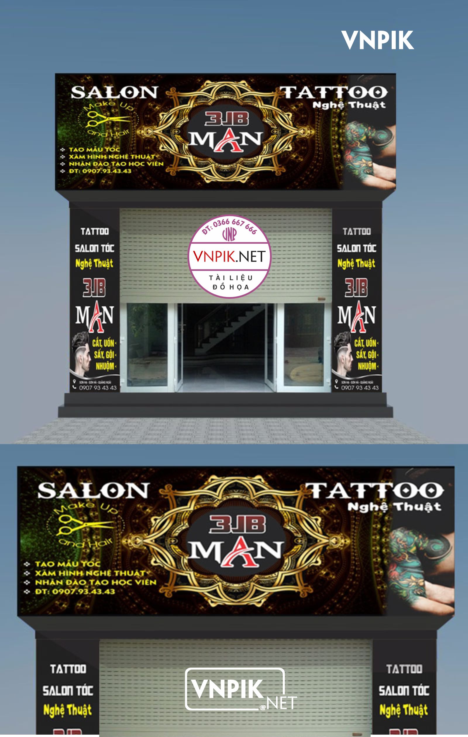 Mẫu biển xăm , biển tóc salon tattoo nghệ thuật