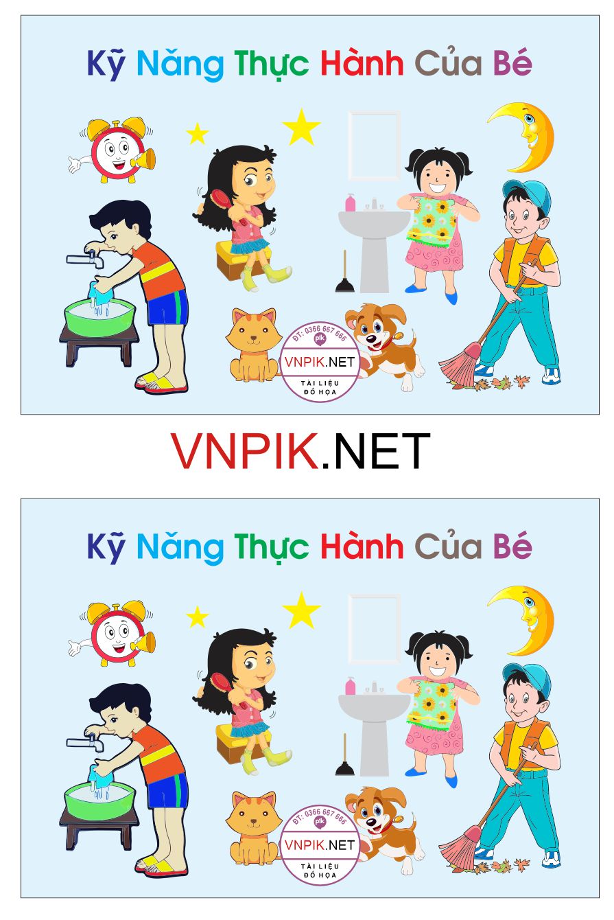 Trang trí phòng học – kỹ năng thực hành của bé file PDF & CDR