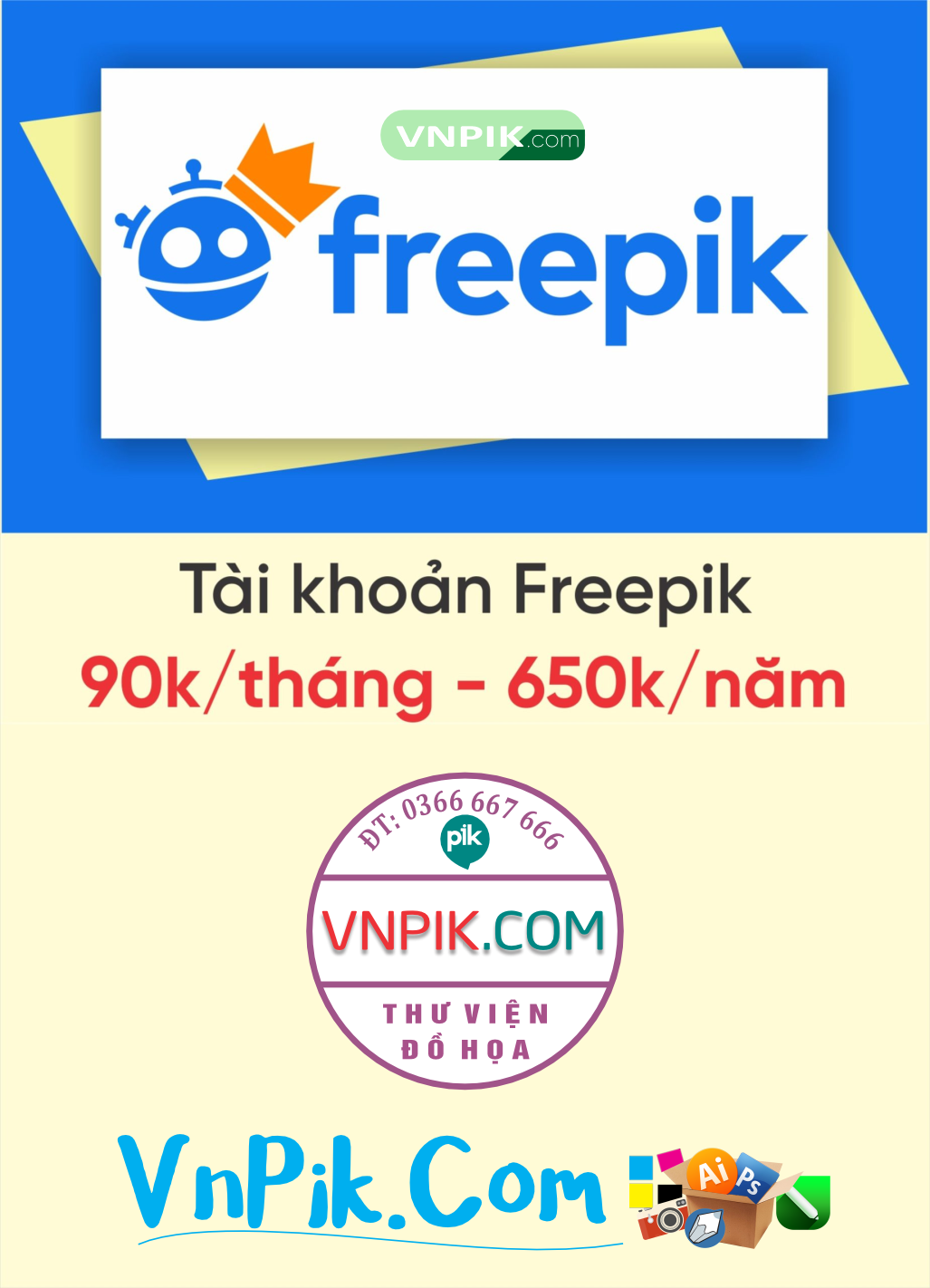 Tài khoản Freepik 90k/tháng – 650k/năm