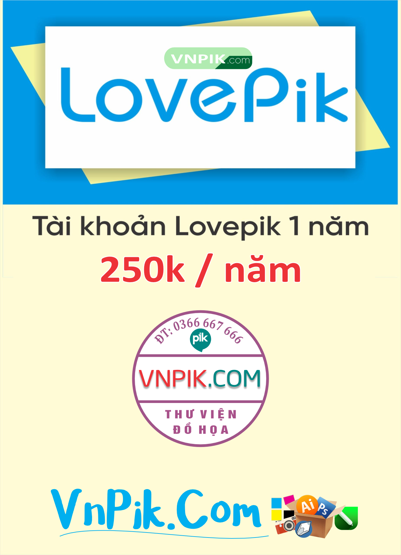 Tài khoản lovepik 1 năm giá 250k