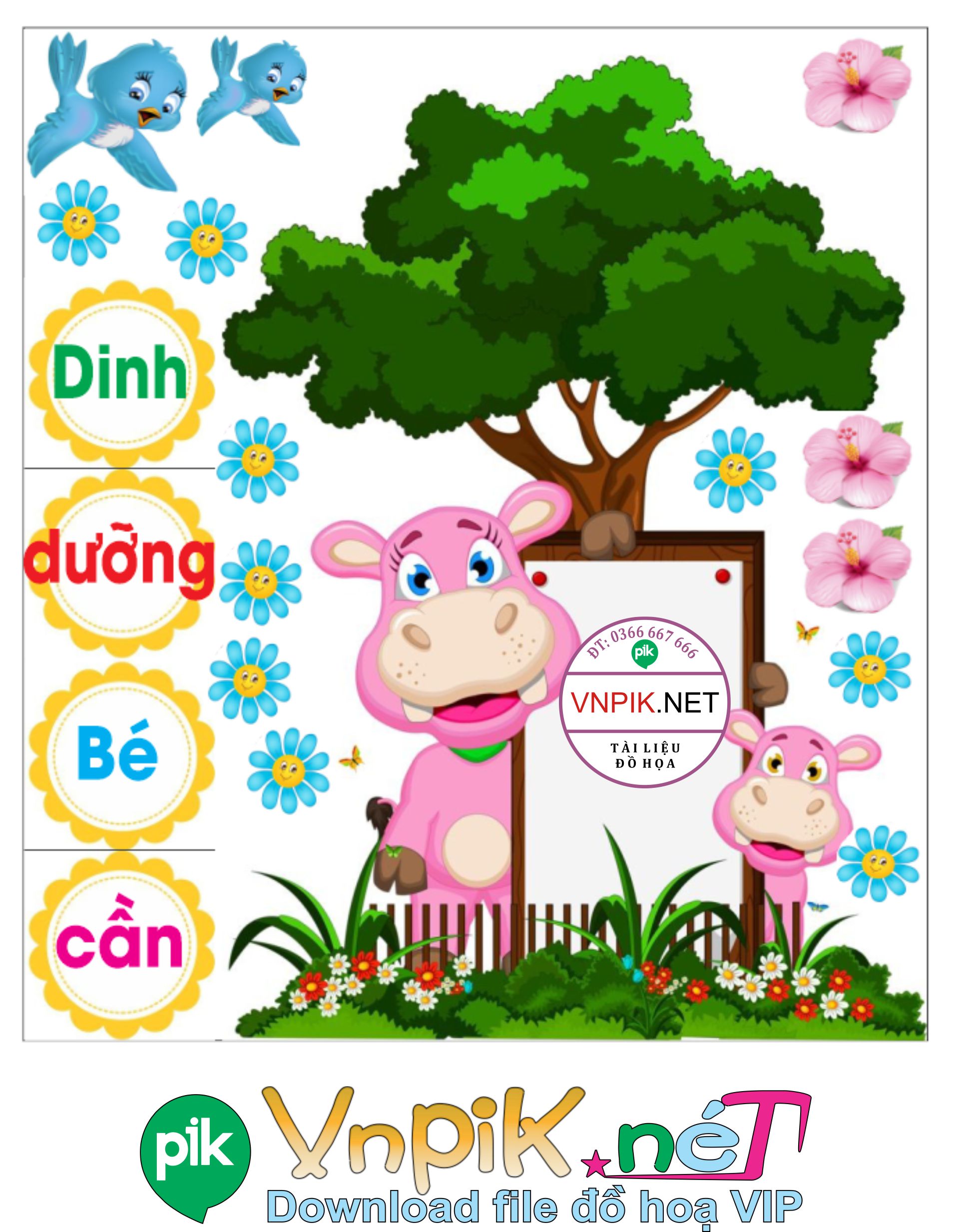 Trang trí phòng học – Dinh dưỡng bé cần file PDF & CDR