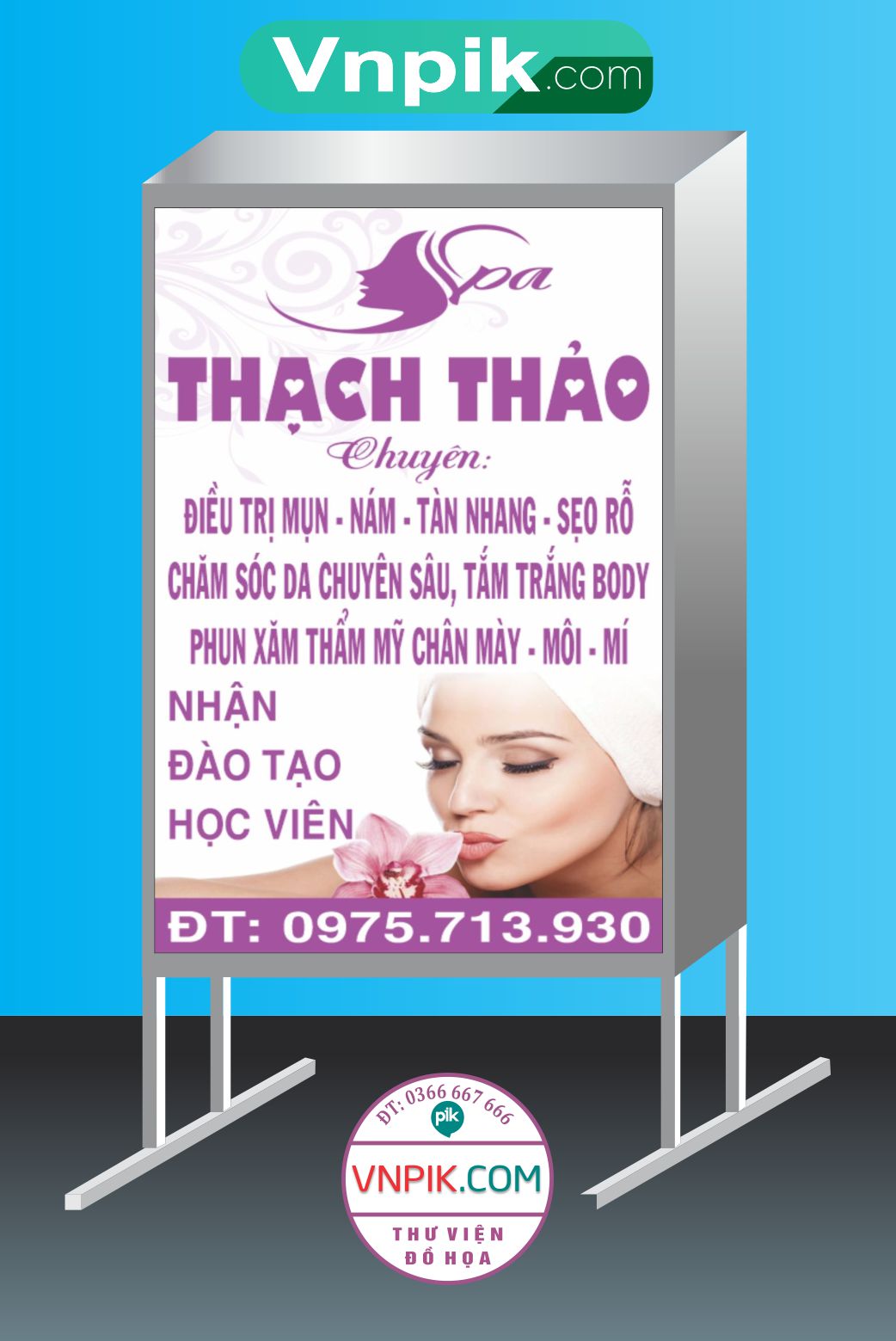 Market biển vẫy quảng cáo Spa thạch thảo file Corel