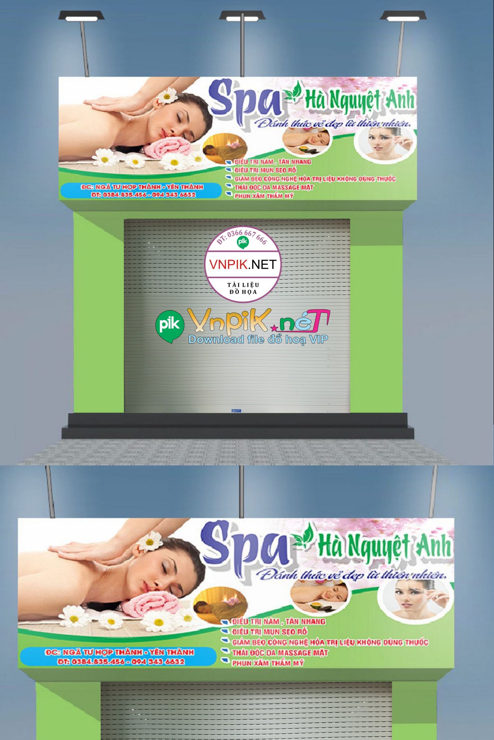 Market biển quảng cáo spa Hà Nguyệt Anh file corel