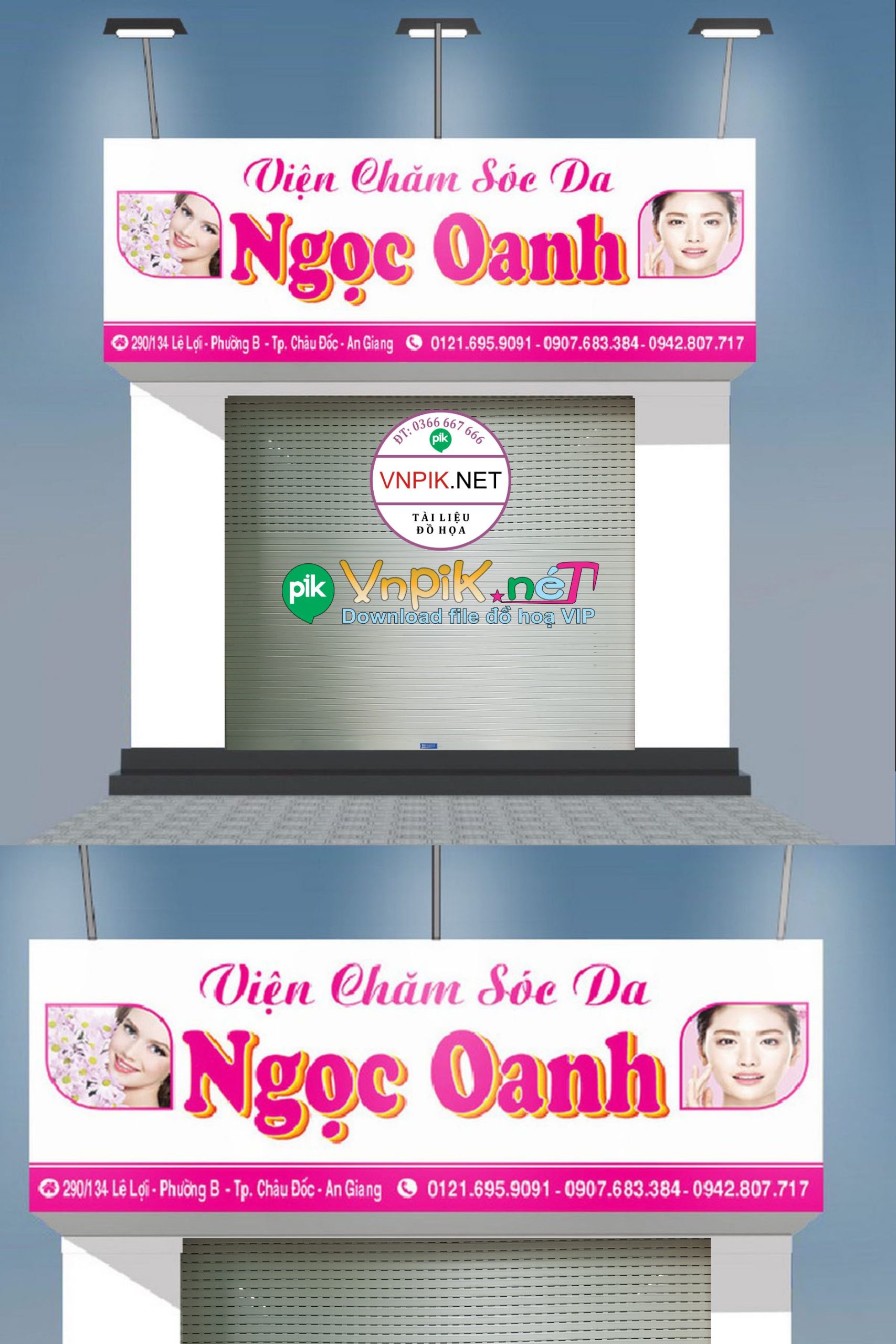 Market biển quảng cáo viện chăm sóc da Ngọc Oanh file Corel