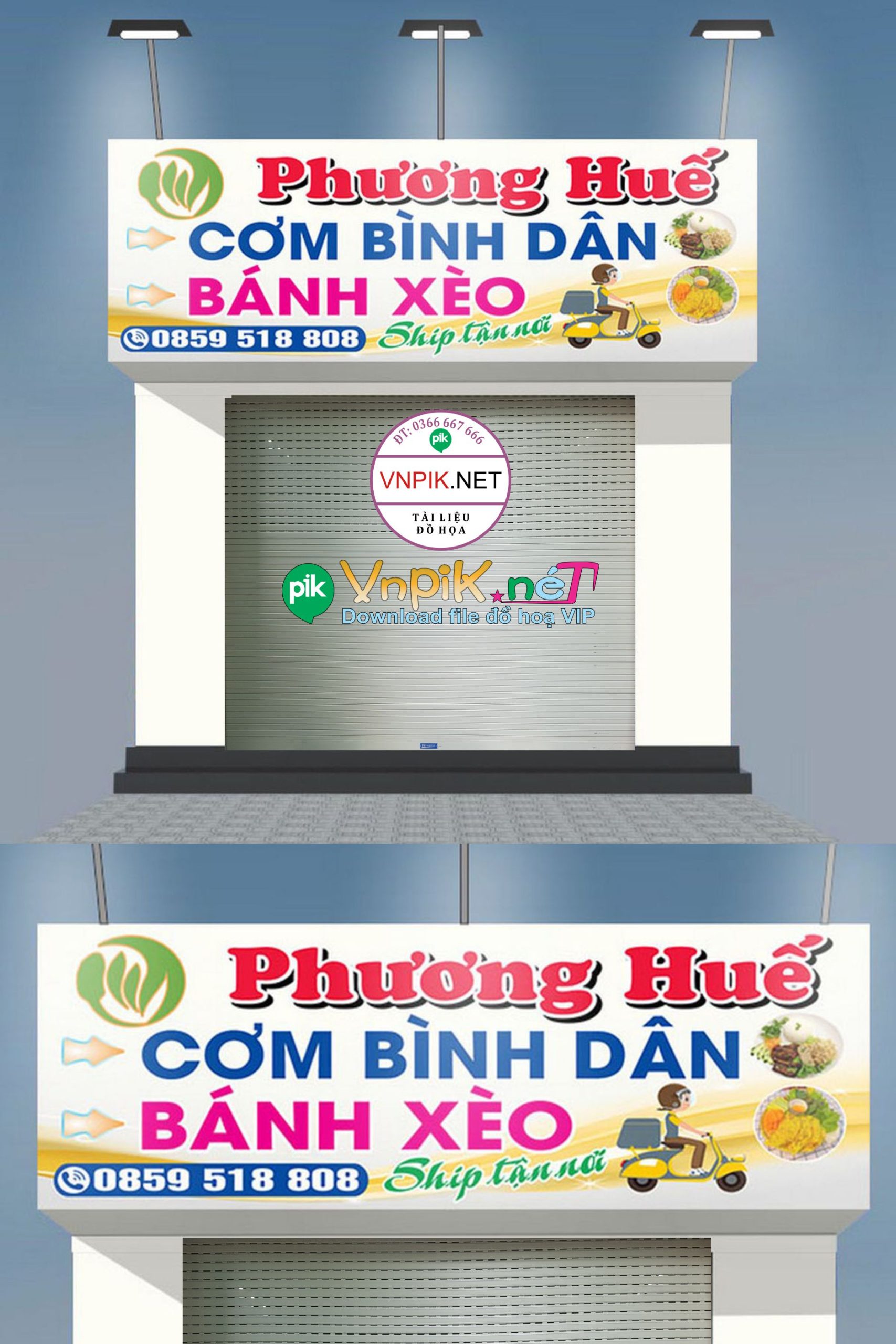 Mẫu bảng hiệu quán cơm bình dân phương huế