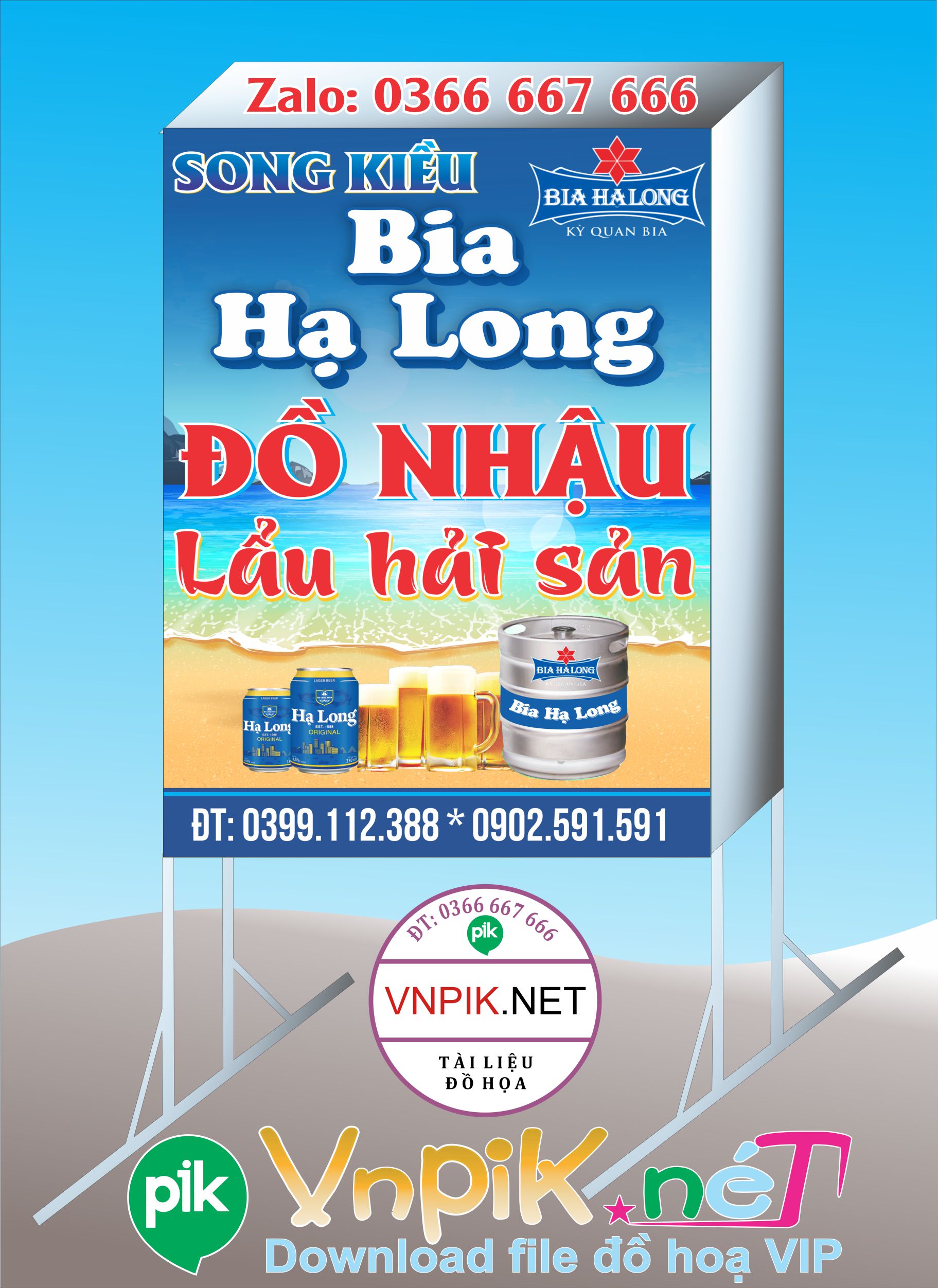 Mẫu bảng hiệu quán nhậu bia tươi Hạ Long