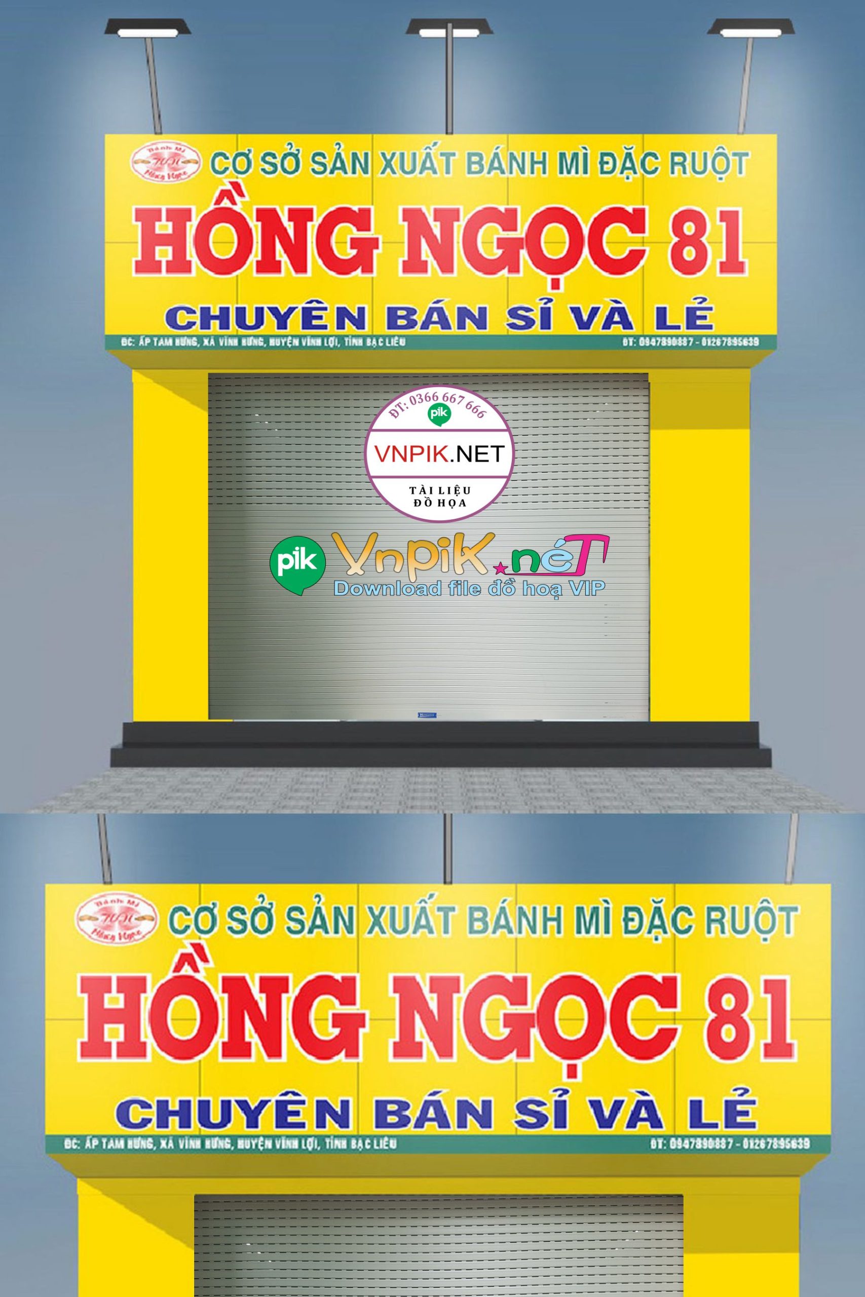 Mẫu bảng quảng cáo cửa hàng bán bánh mì 81 file corel