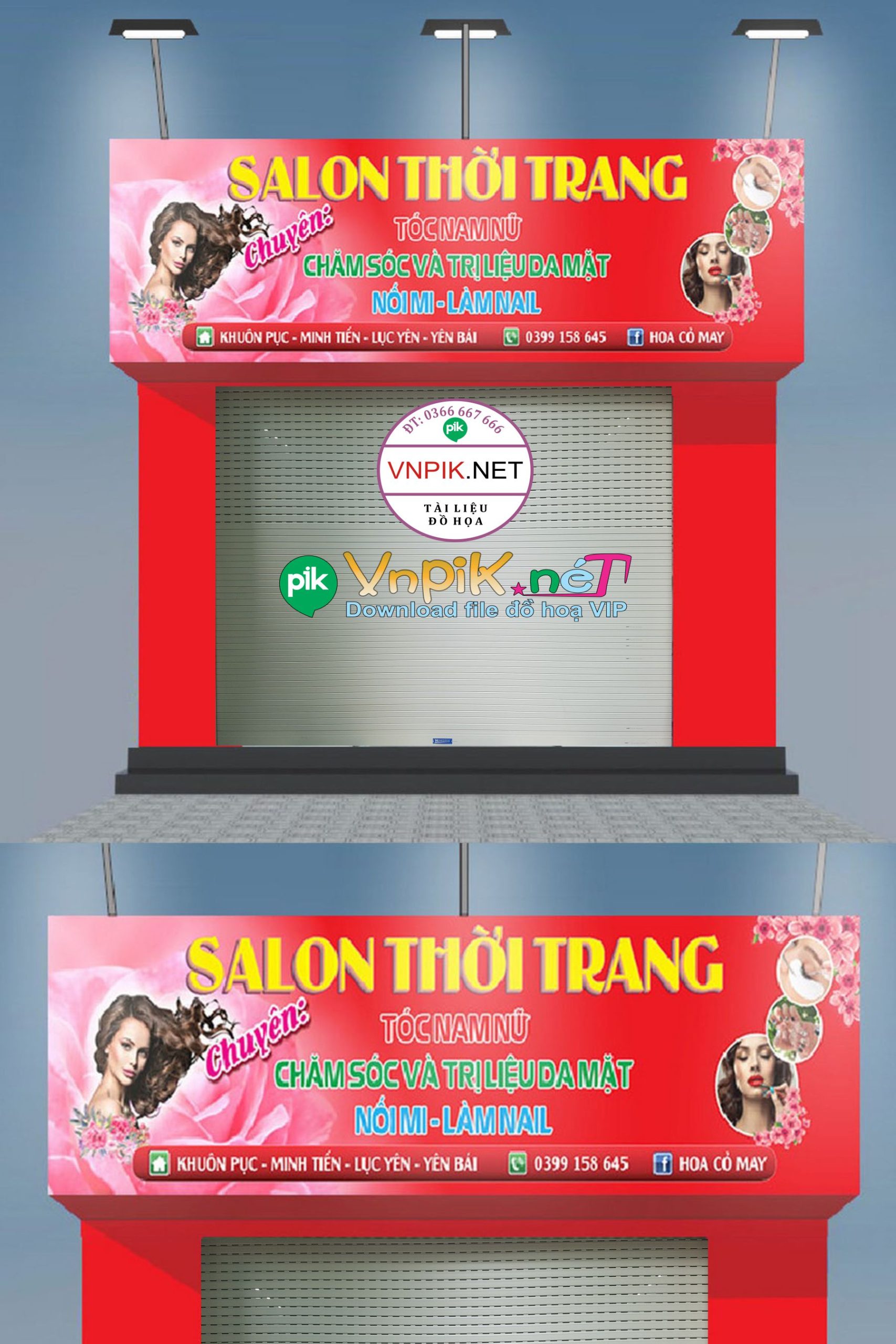 Mẫu bảng quảng cáo salon tóc thời trang