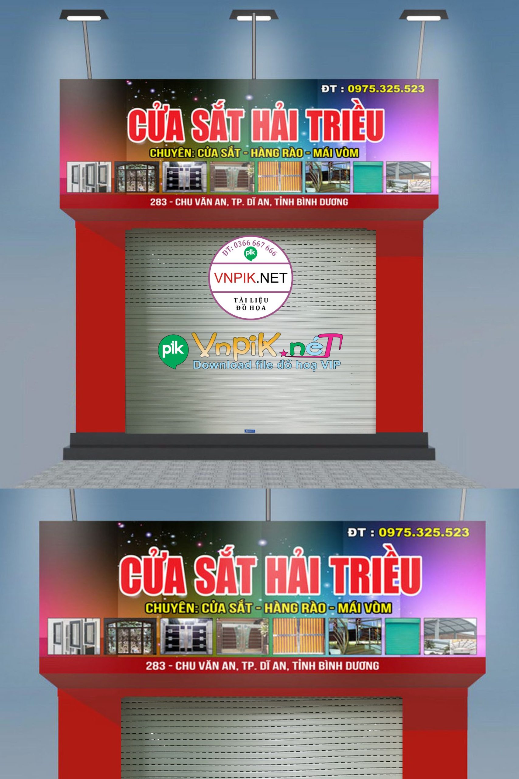 Mẫu biển quảng cáo cửa sắt 1