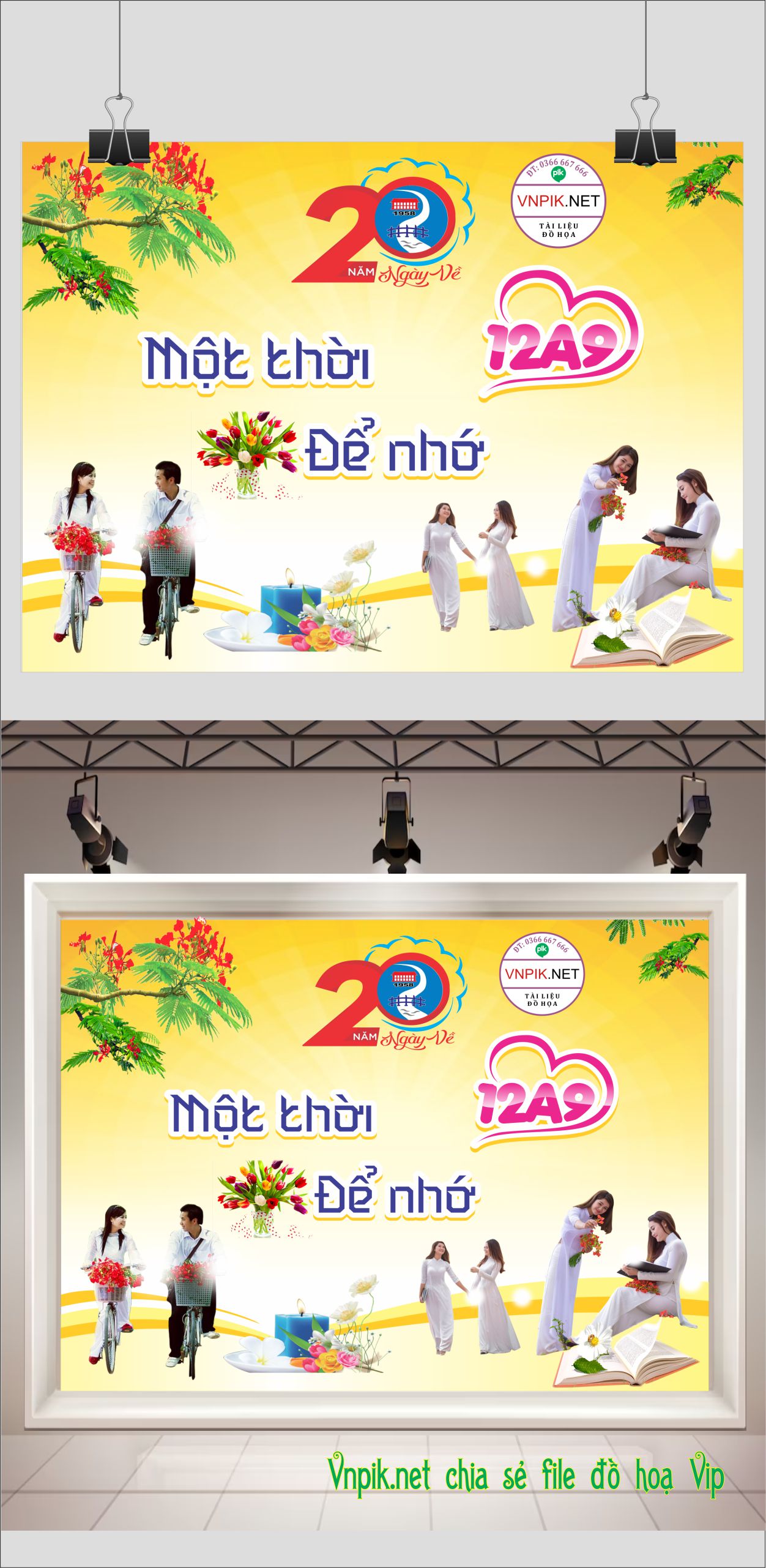 Backdrop kỷ niêm 20 năm một thời để nhớ lớp 12a9 CDR