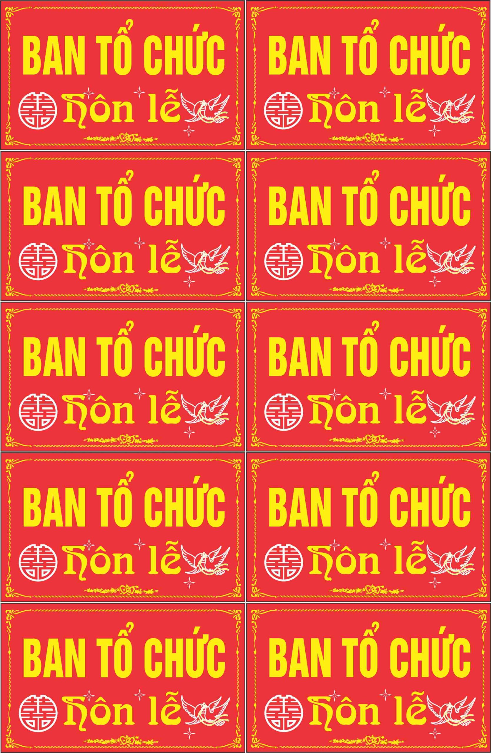 Mẫu thẻ đeo ngực ban tổ chức hôn lễ