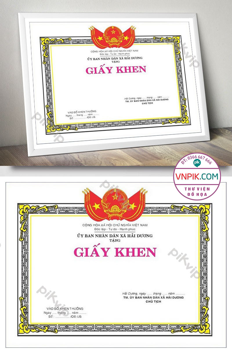 Mẫu Giấy Khen Giấy Chứng Nhận File Vector Mẫu 10