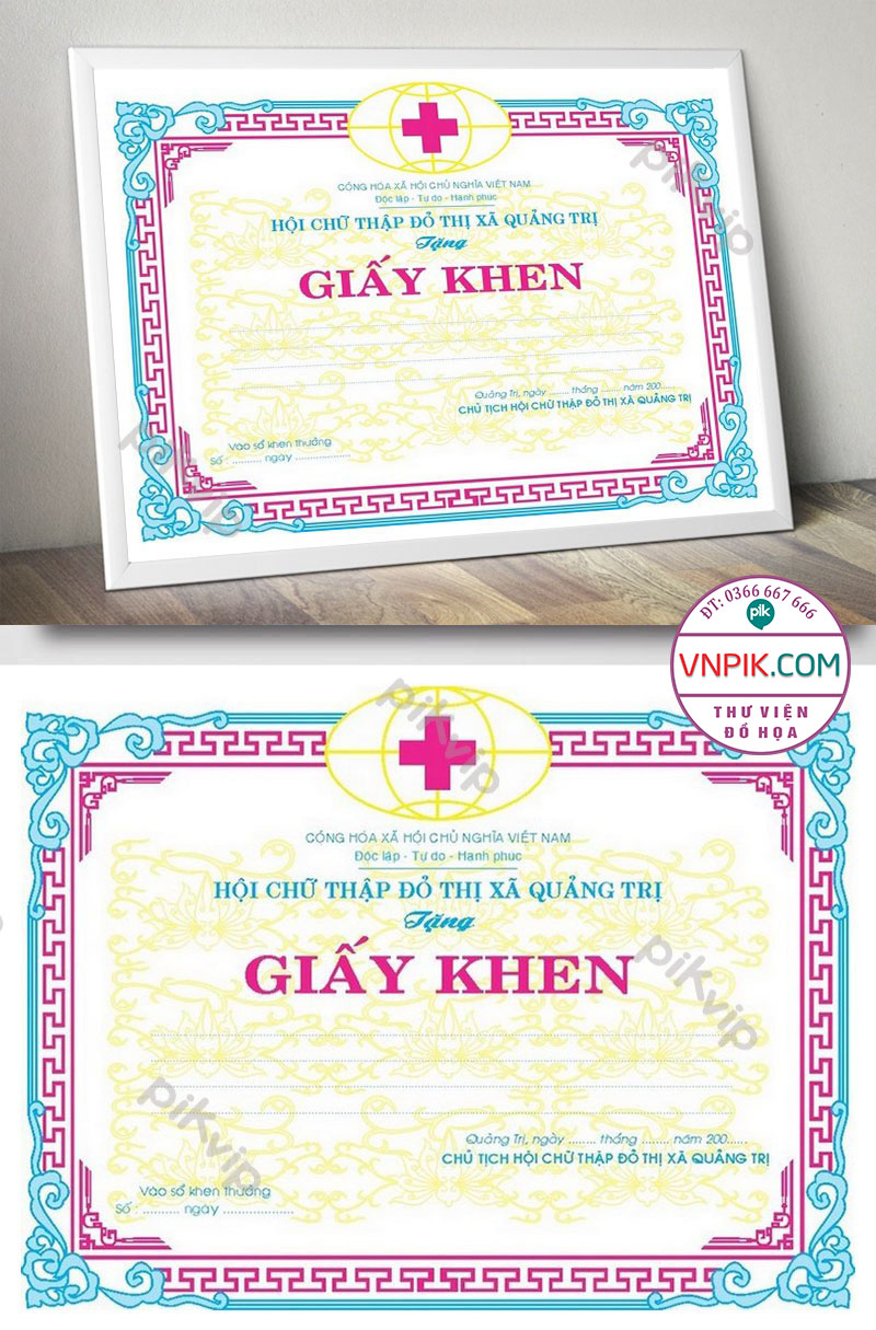 Mẫu Giấy Khen Giấy Chứng Nhận File Vector Mẫu 12