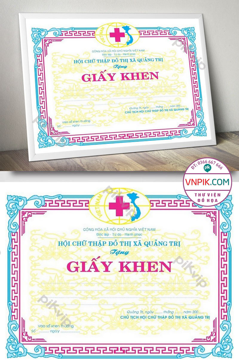 Mẫu Giấy Khen Giấy Chứng Nhận File Vector Mẫu 16