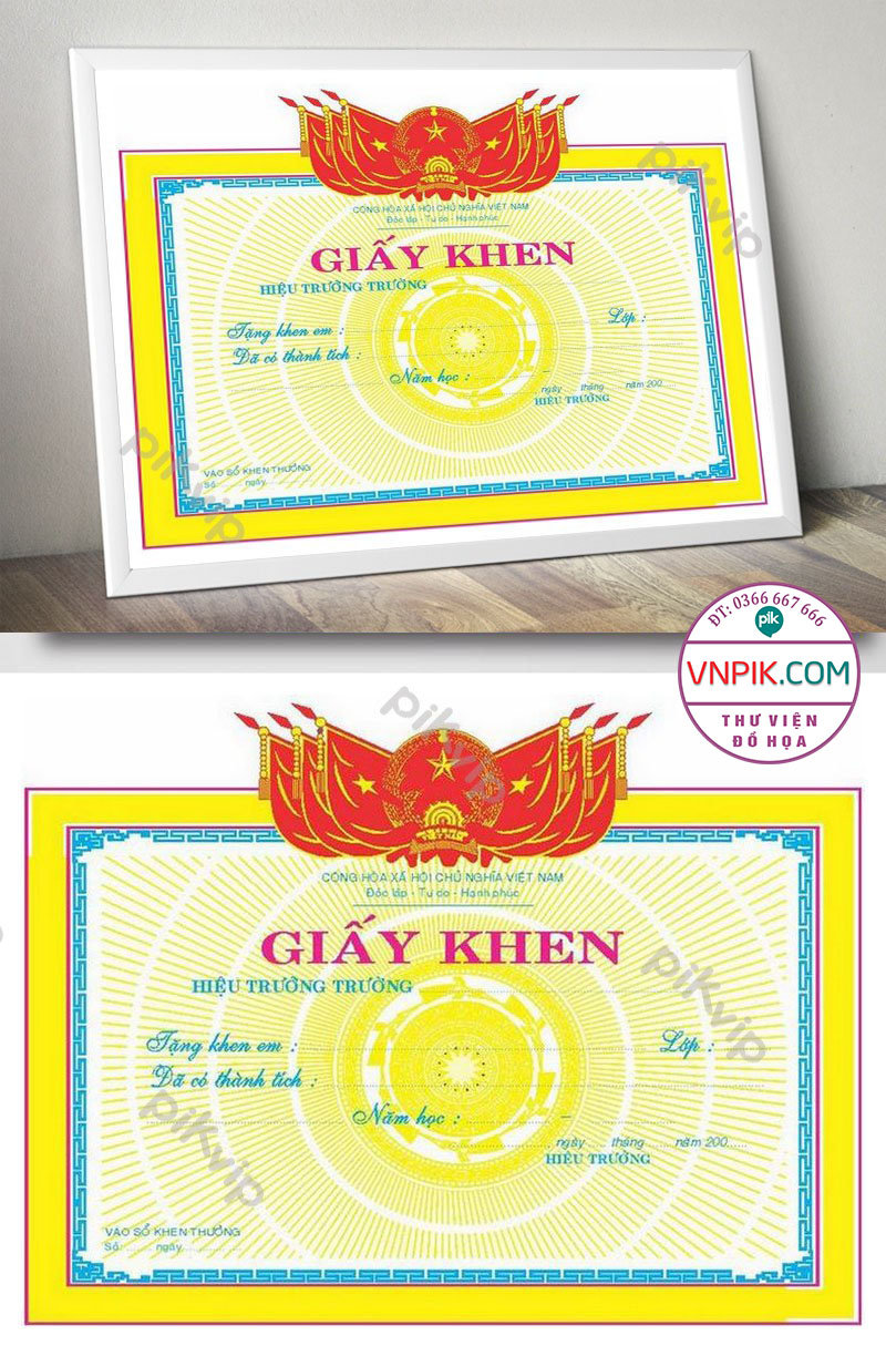 Mẫu Giấy Khen Giấy Chứng Nhận File Vector Mẫu 22