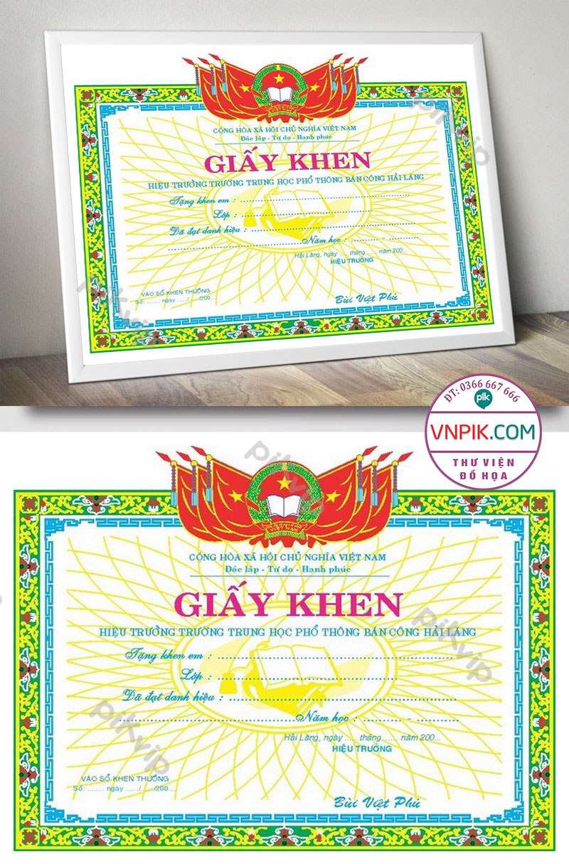 Mẫu Giấy Khen Giấy Chứng Nhận File Vector Mẫu 27