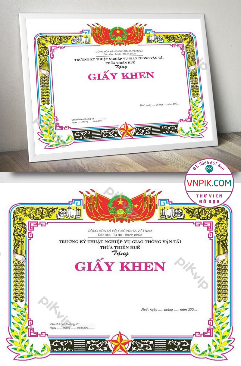 Mẫu Giấy Khen Giấy Chứng Nhận File Vector Mẫu 37