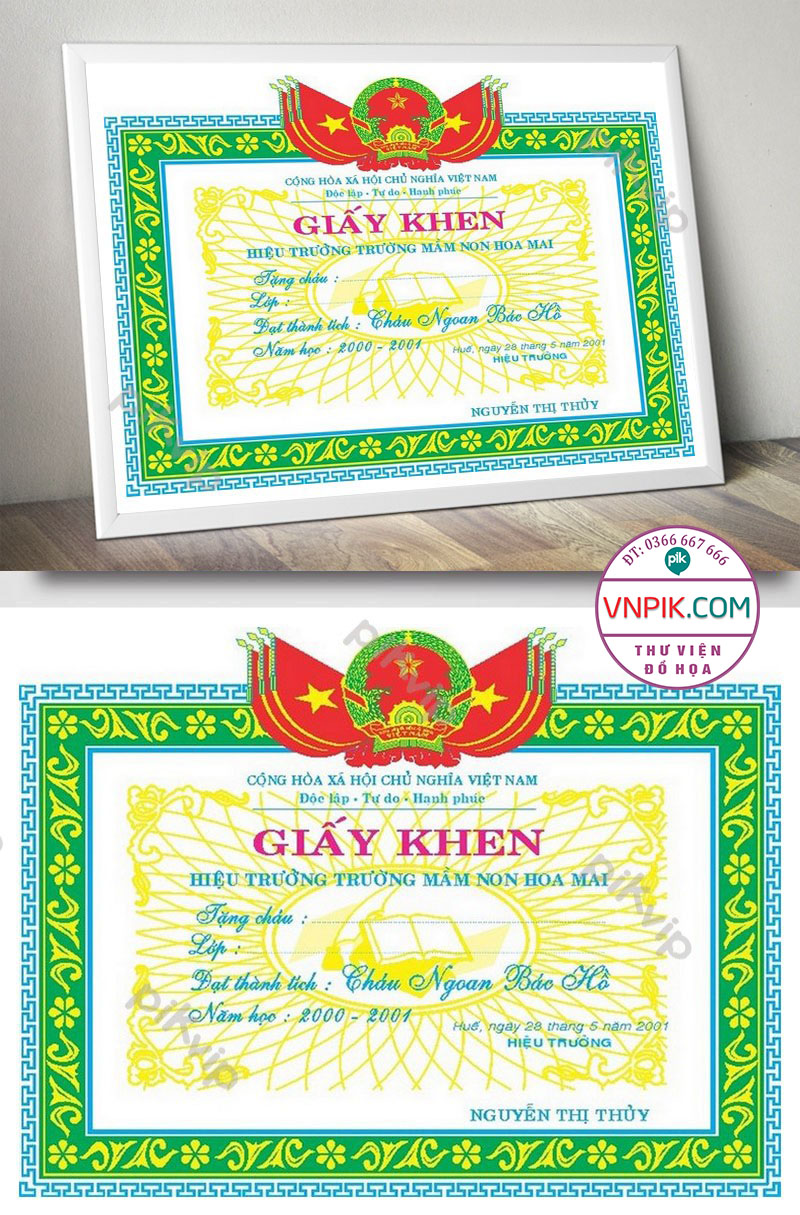 Mẫu Giấy Khen Giấy Chứng Nhận File Vector Mẫu 40