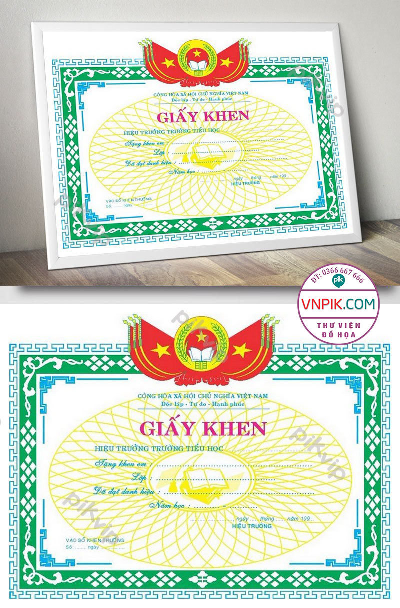 Mẫu Giấy Khen Giấy Chứng Nhận File Vector Mẫu 6