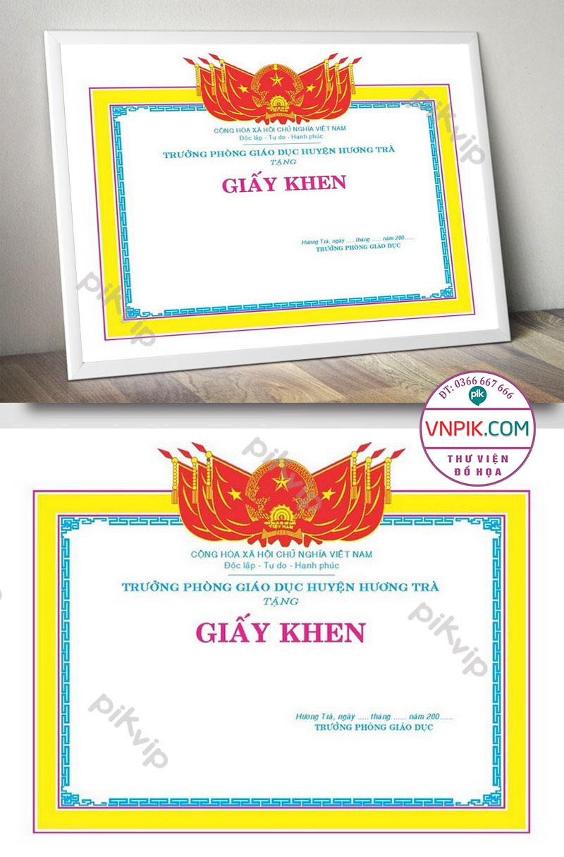 Mẫu Giấy Khen Giấy Chứng Nhận File Vector Mẫu 8