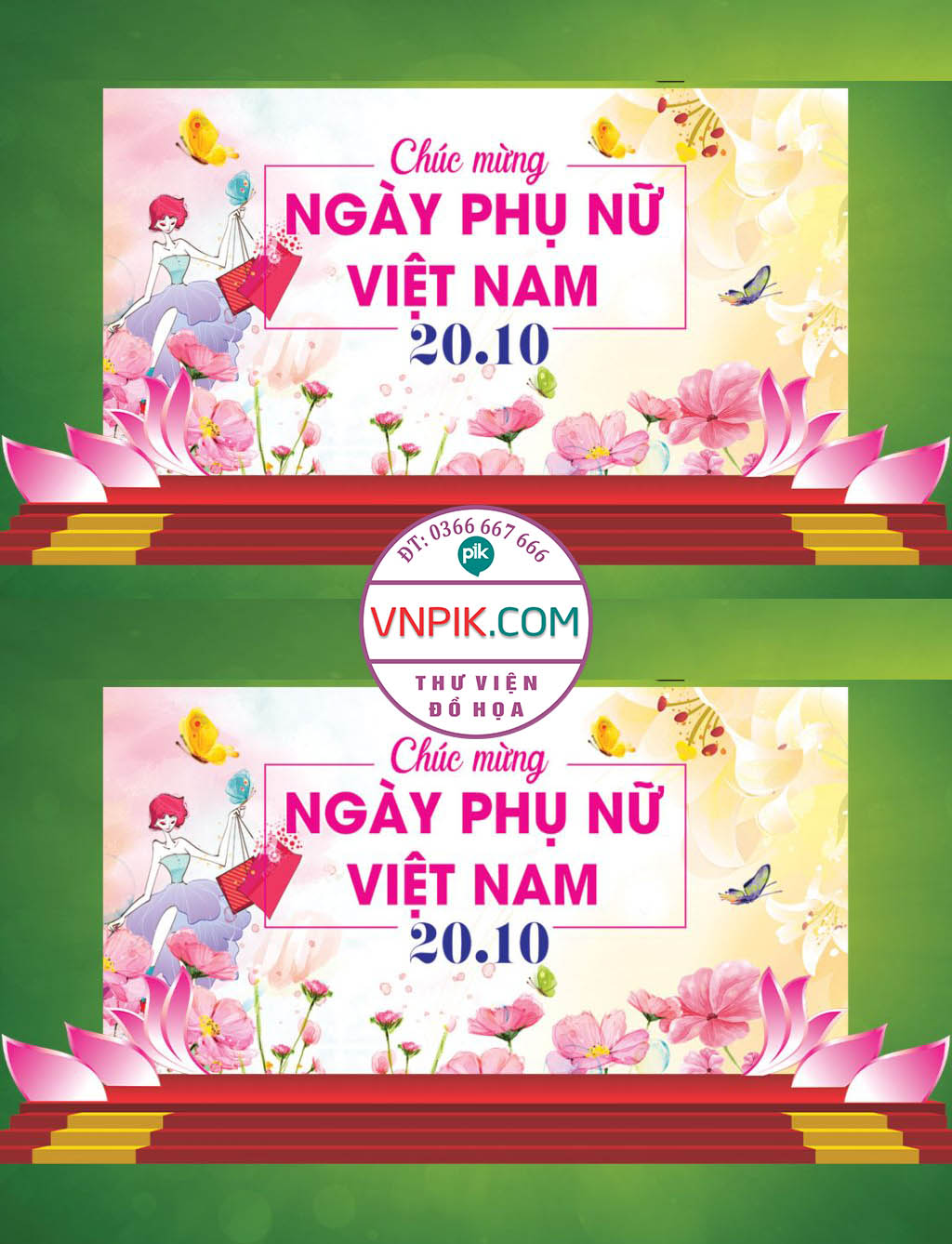 Mẫu Phông Nền Ngày Phụ Nữ Việt Nam 20 Tháng 10 File Corel Mẫu 105