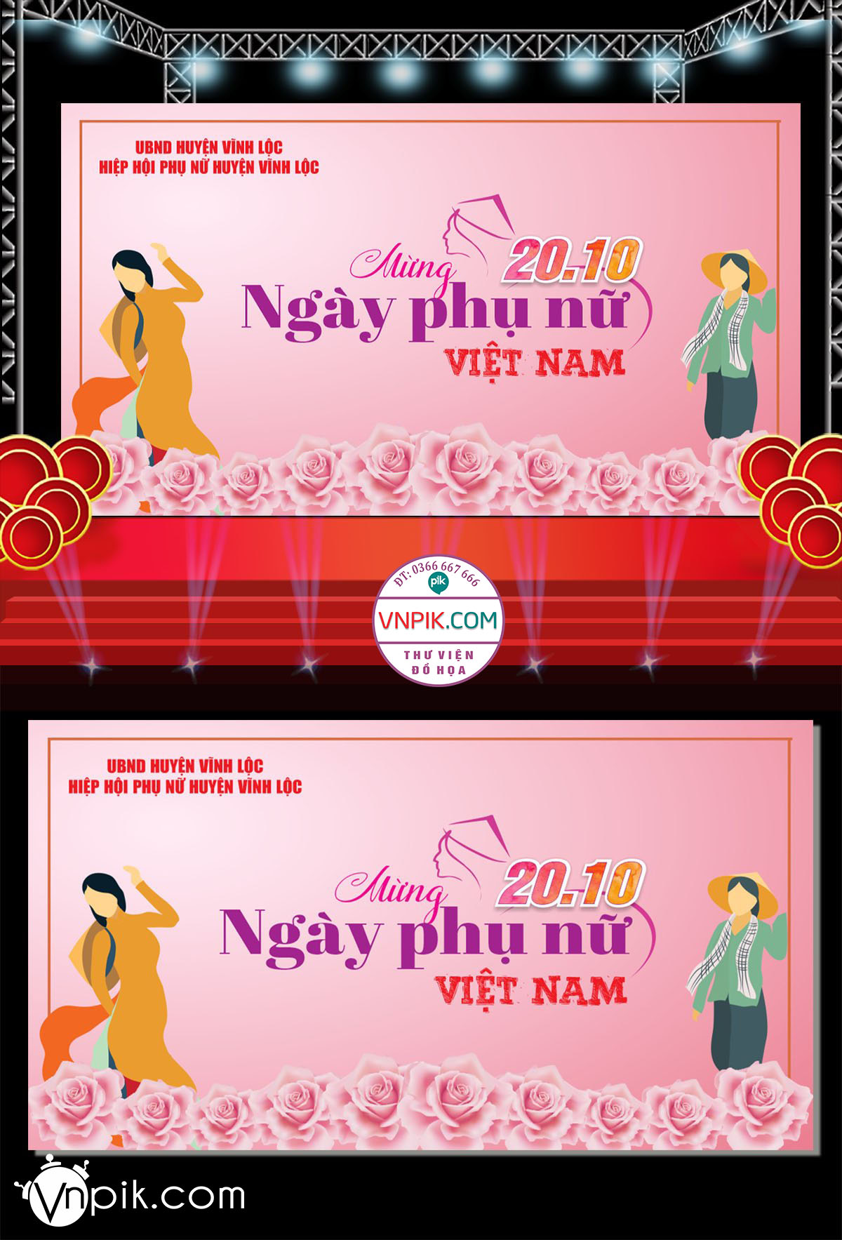 Mẫu Phông Nền Ngày Phụ Nữ Việt Nam 20 Tháng 10 File Corel Mẫu 154