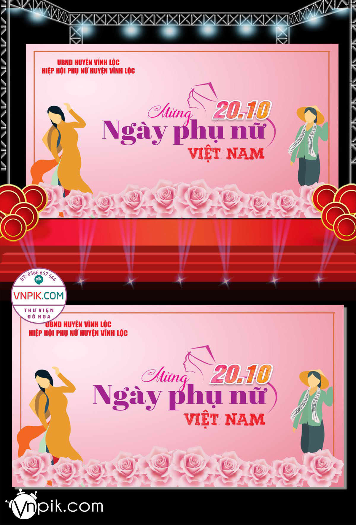 Mẫu Phông Nền Ngày Phụ Nữ Việt Nam 20 Tháng 10 File Corel Mẫu 156