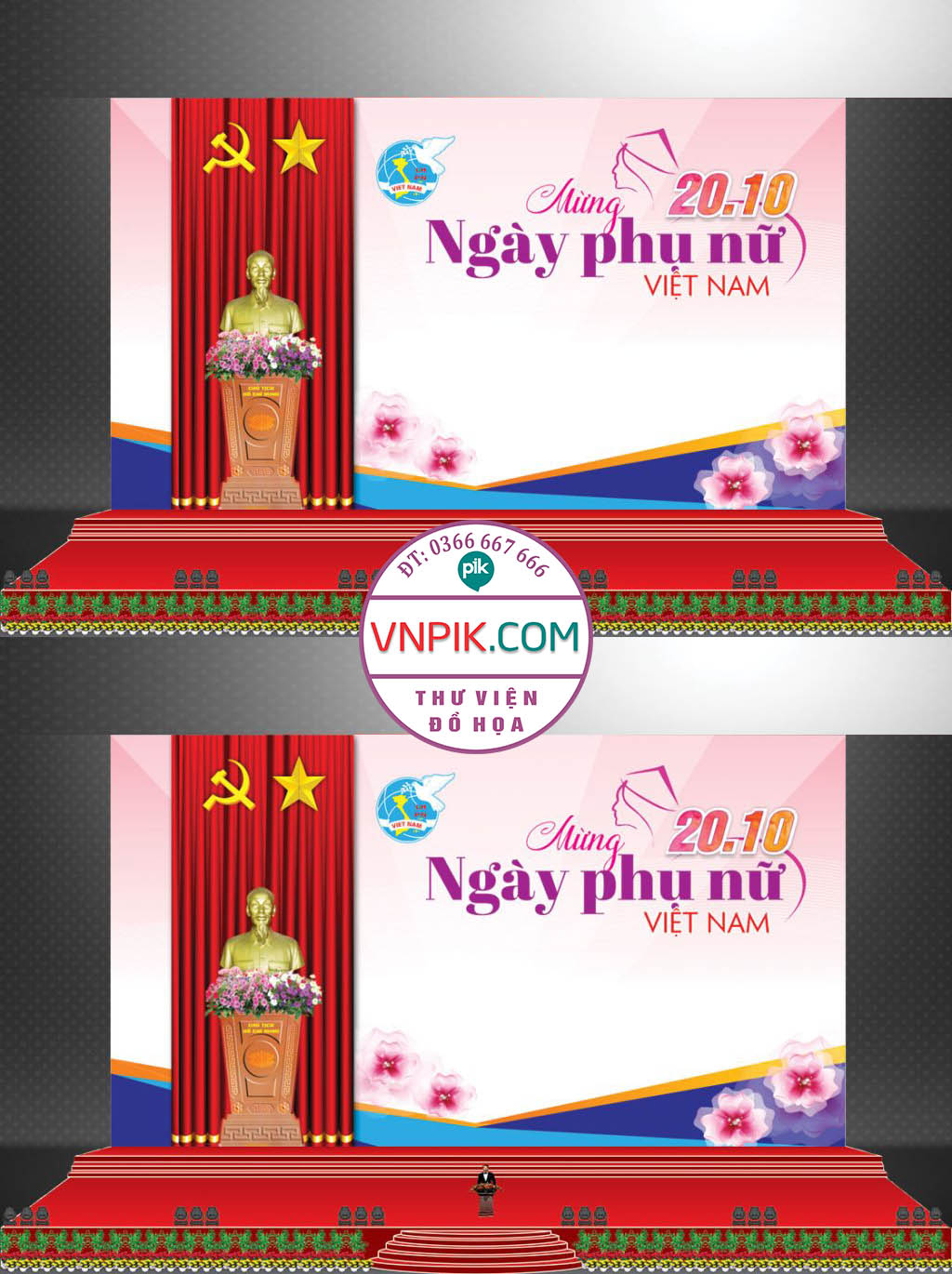Mẫu Phông Nền Ngày Phụ Nữ Việt Nam 20 Tháng 10 File Corel Mẫu 77