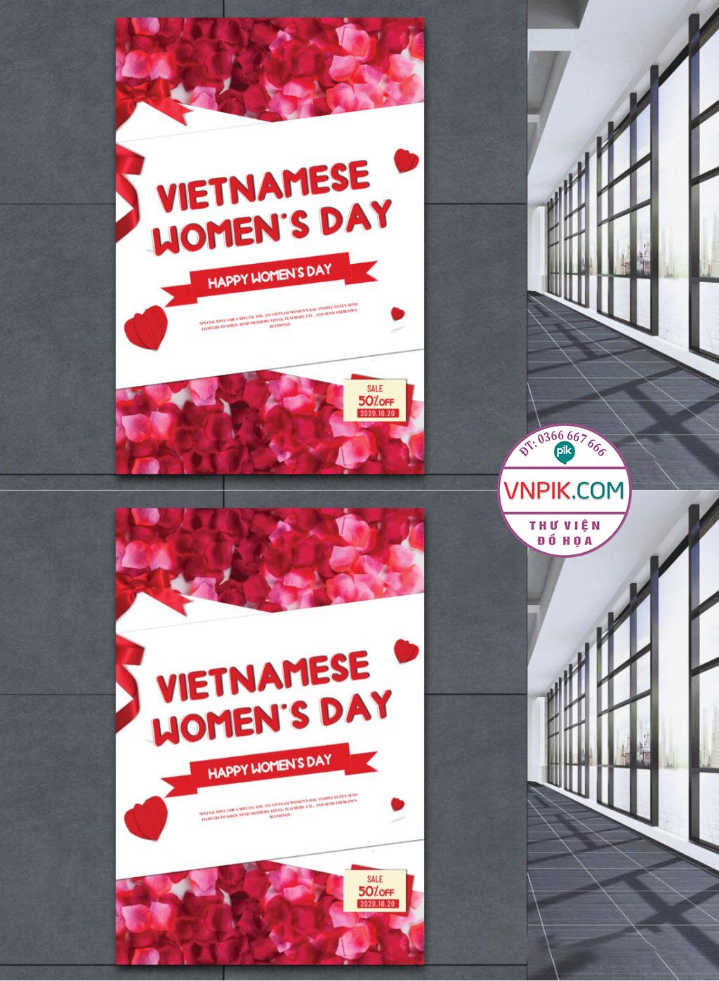 Poster Tranh Cổ Động Kỉ Niệm Ngày Phụ Nữ Việt Nam 20 Tháng 10  File Vector PSD 2